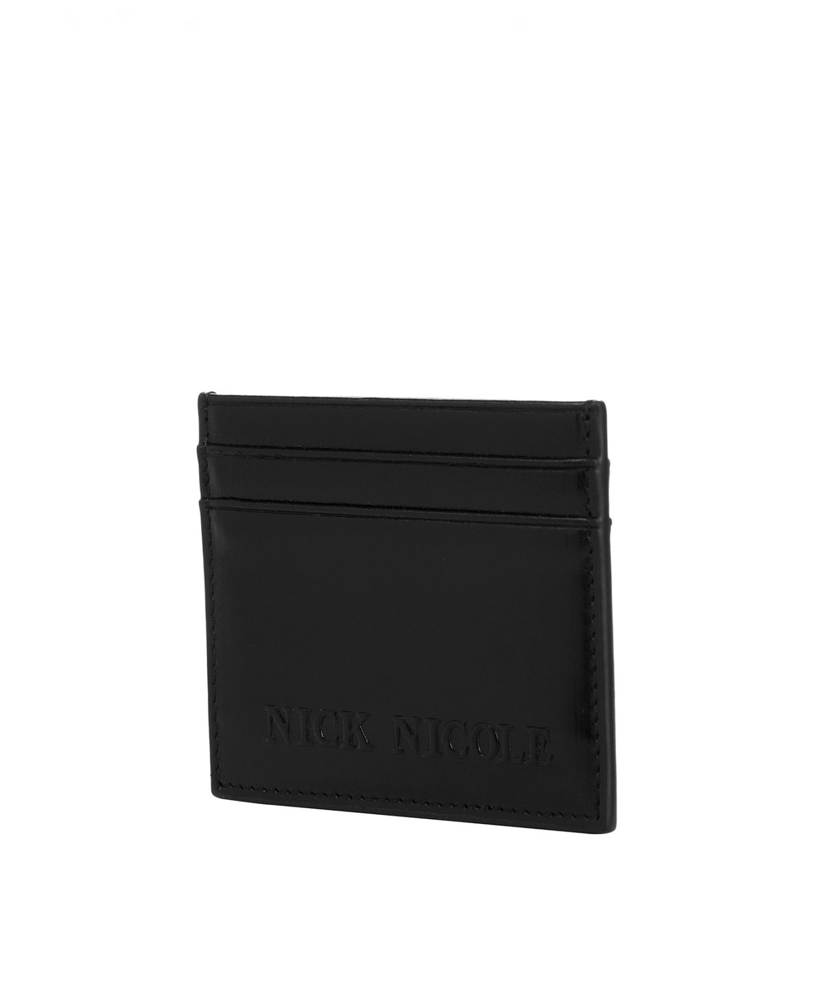 닉앤니콜(NICK&NICOLE) EMBOSSED LEATHER CARD WALLET_BLACK