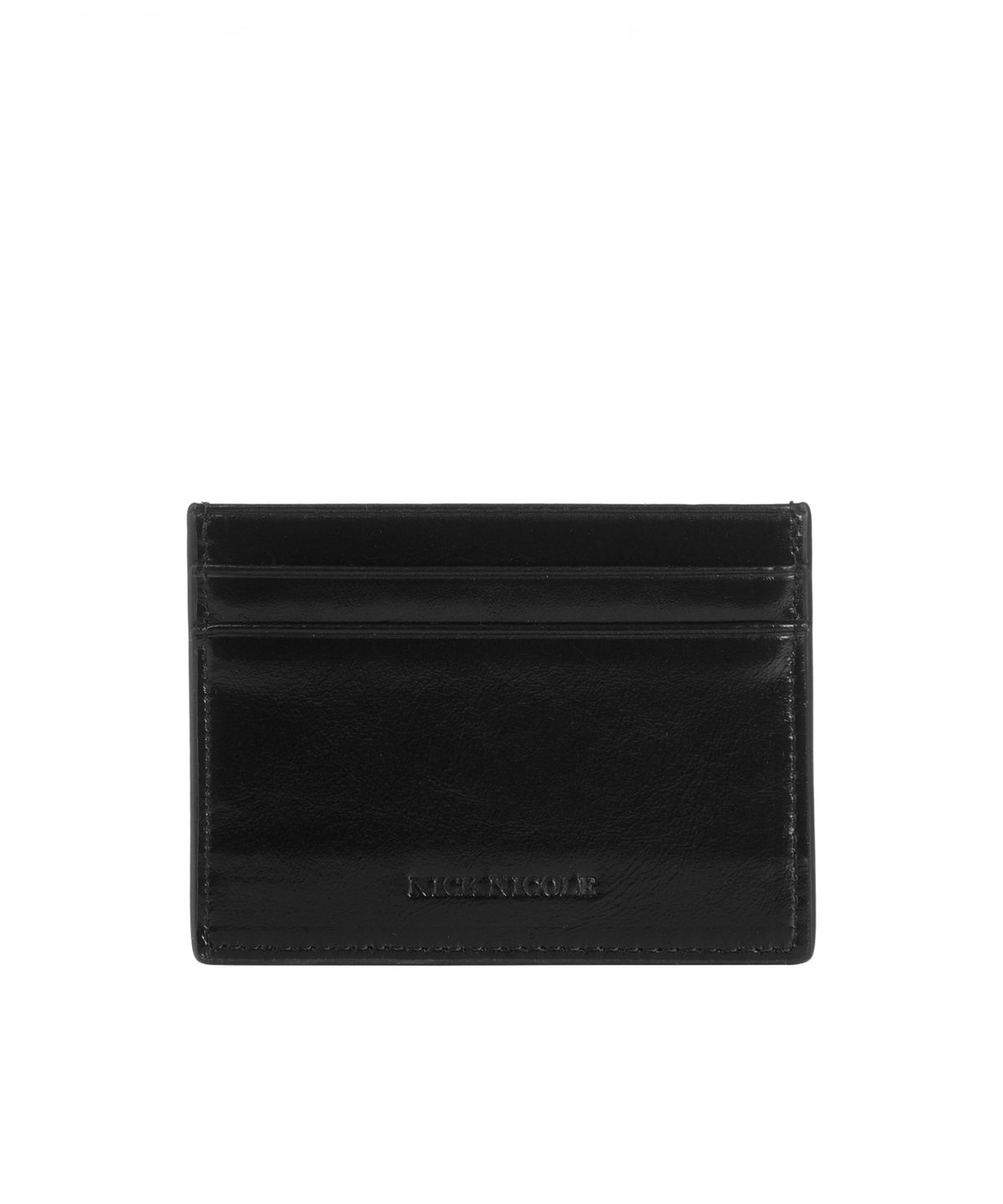 닉앤니콜(NICK&NICOLE) EMBOSSED LEATHER CARD WALLET_BLACK