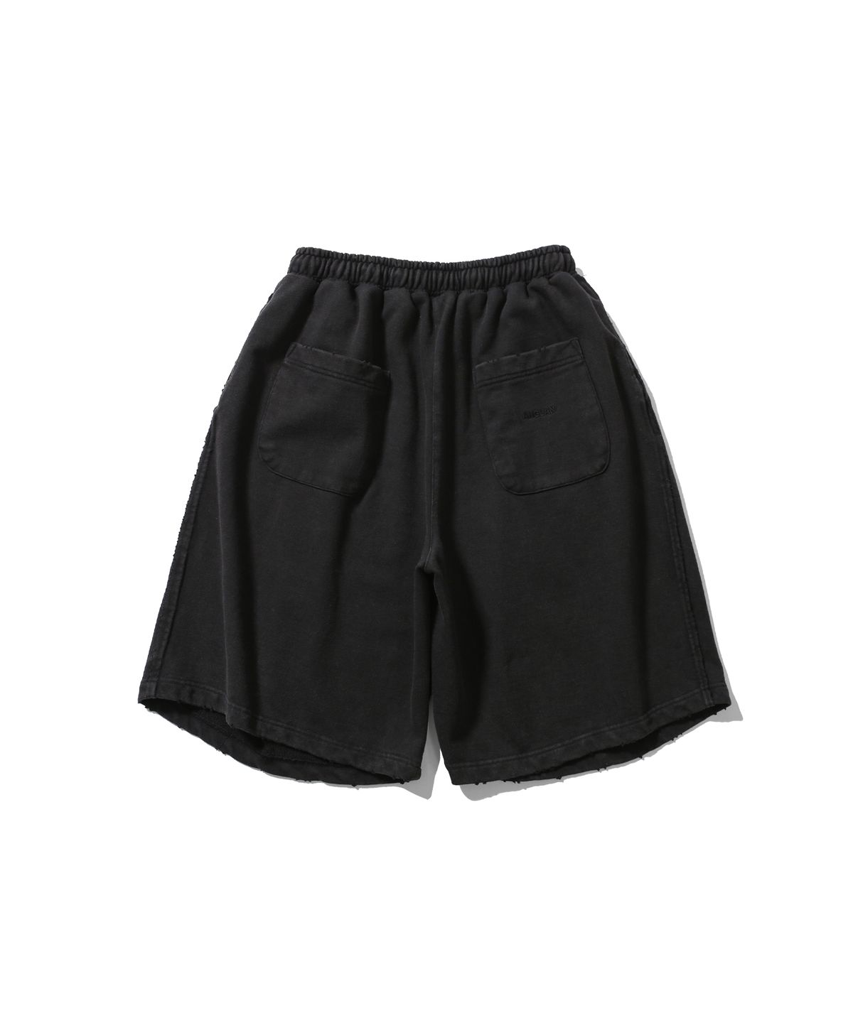 앵글런(ANGLAN) Cross Pleated Sweat Shorts - Washed Black