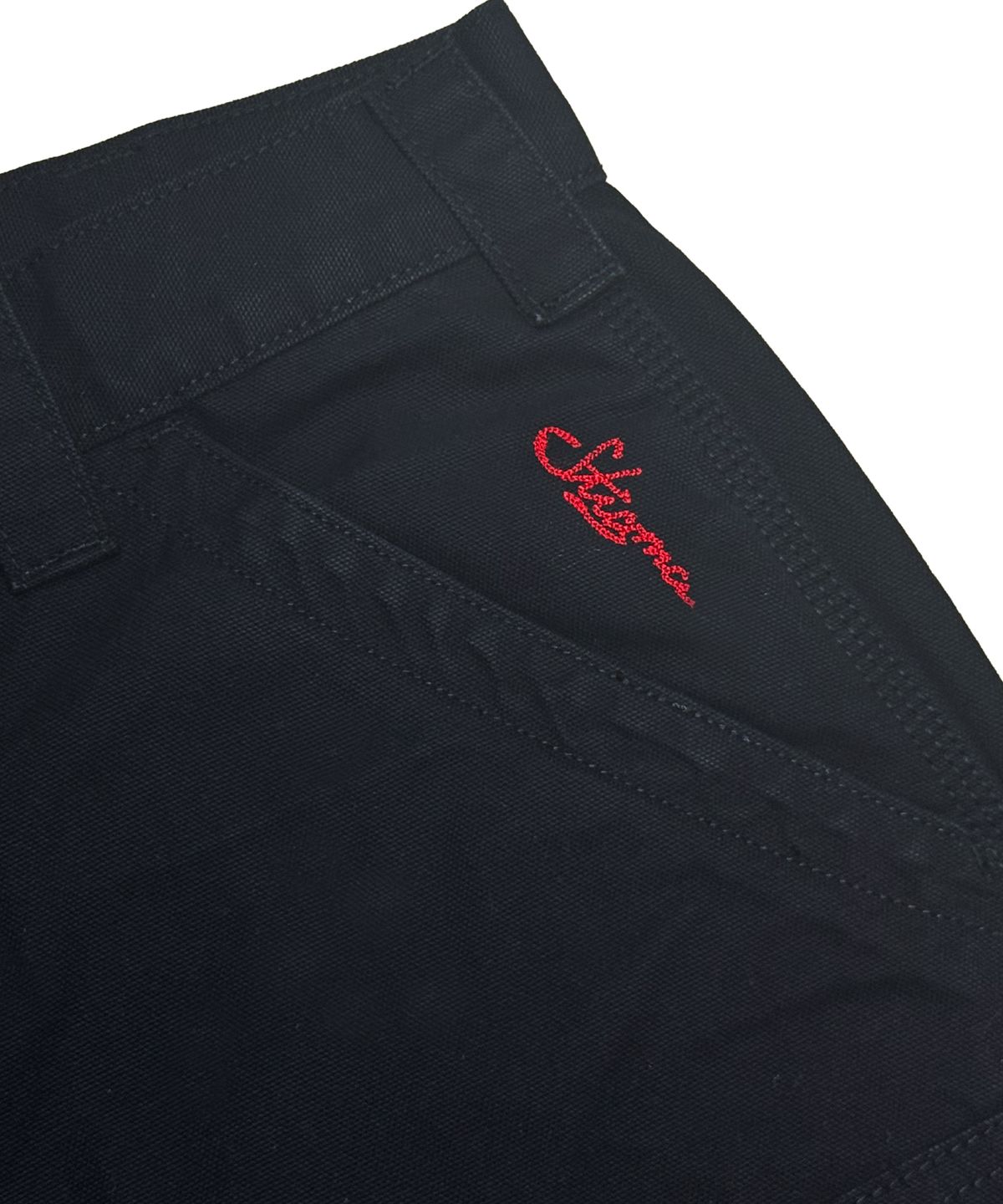 스티그마(STIGMA) WASHED CANVAS CARPENTER BERMUDA PANTS BLACK