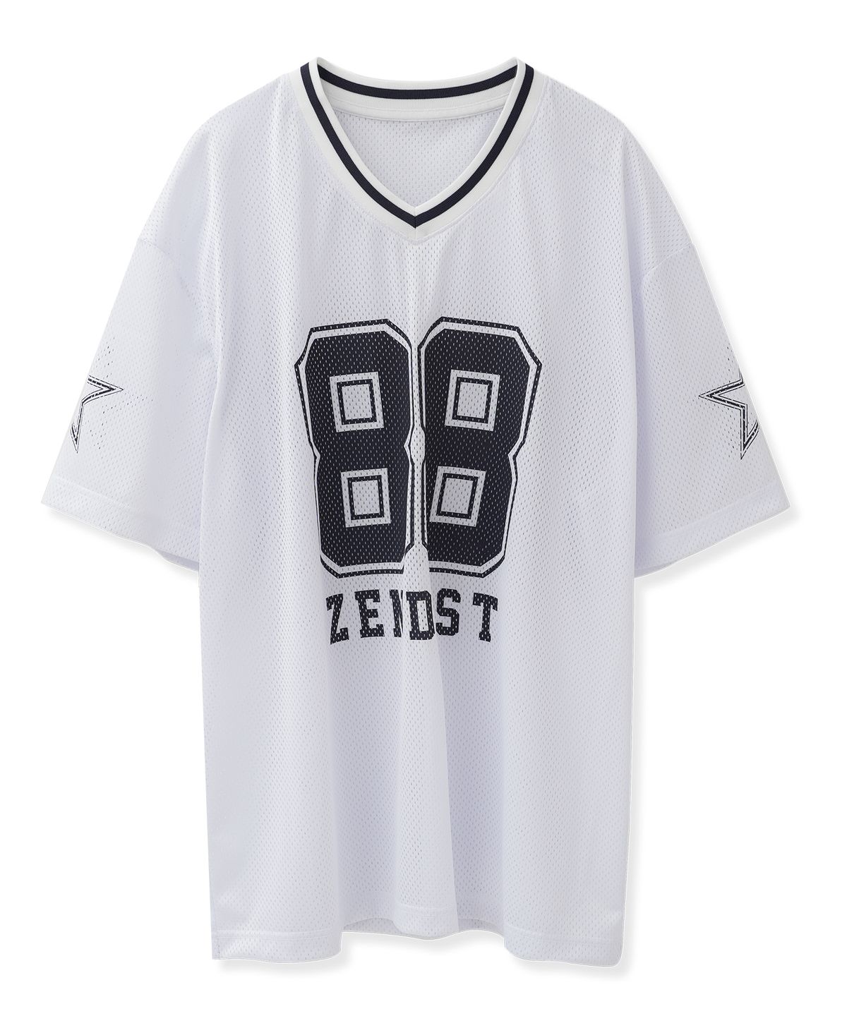 젠더스트(ZENDUST) 88 Star Mesh Football Jersey T-shirt WHITE