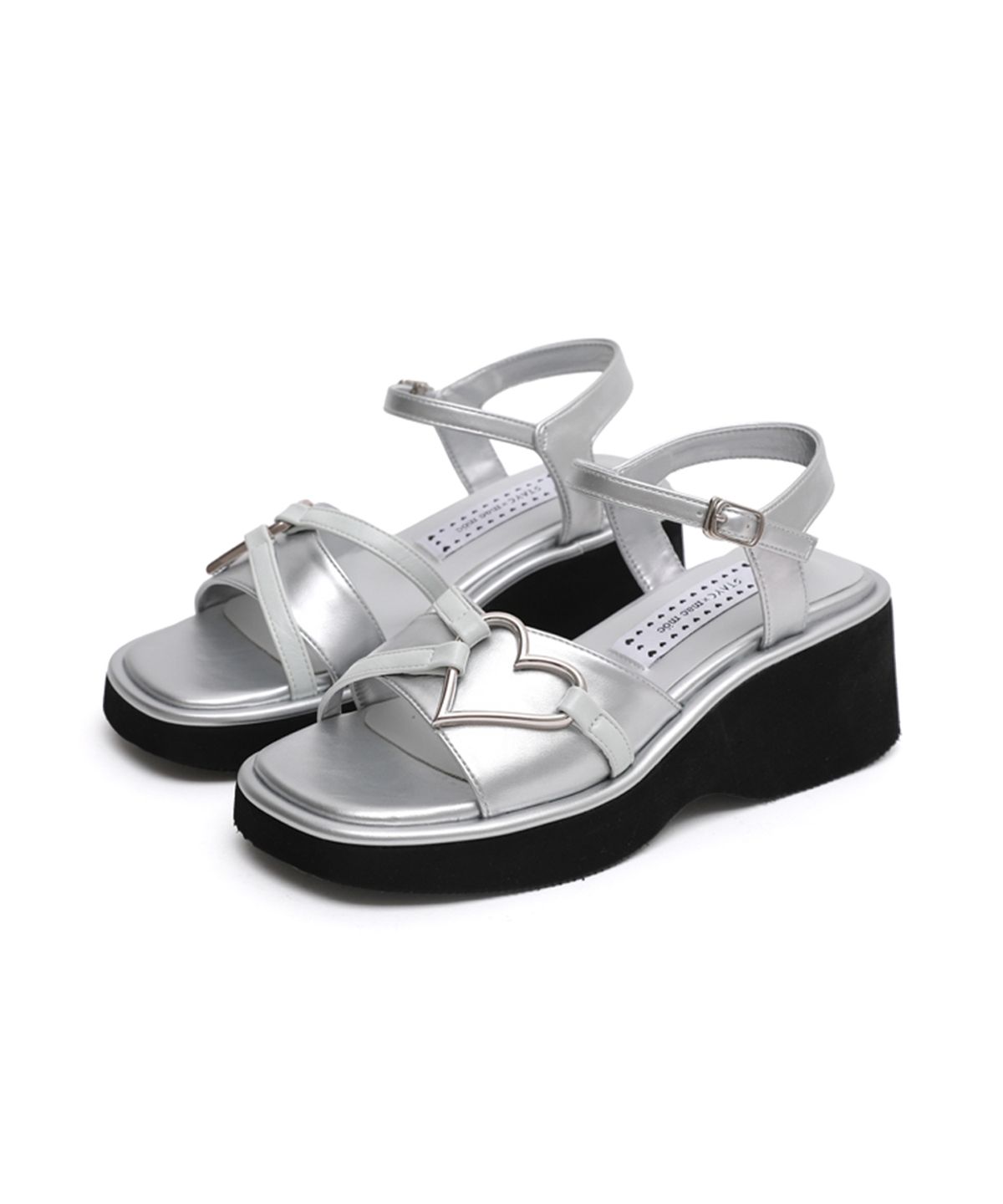 마크모크(MAC MOC) [STAYC] Haty 하티 플랫폼 하트포인트 샌들_Silver (6cm)