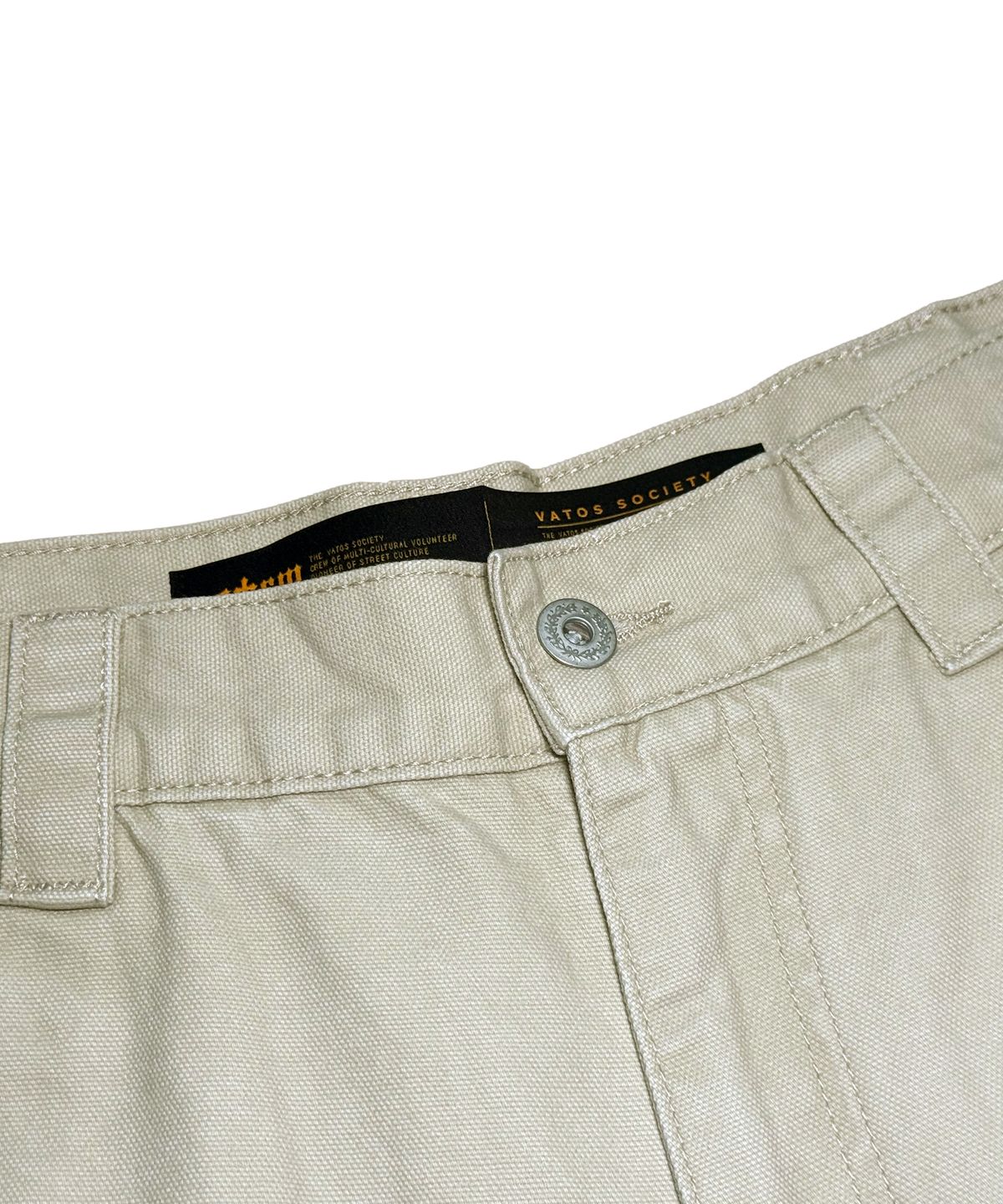스티그마(STIGMA) WASHED CANVAS CARPENTER BERMUDA PANTS BEIGE
