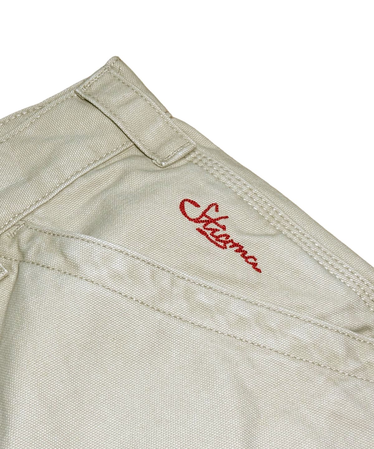 스티그마(STIGMA) WASHED CANVAS CARPENTER BERMUDA PANTS BEIGE