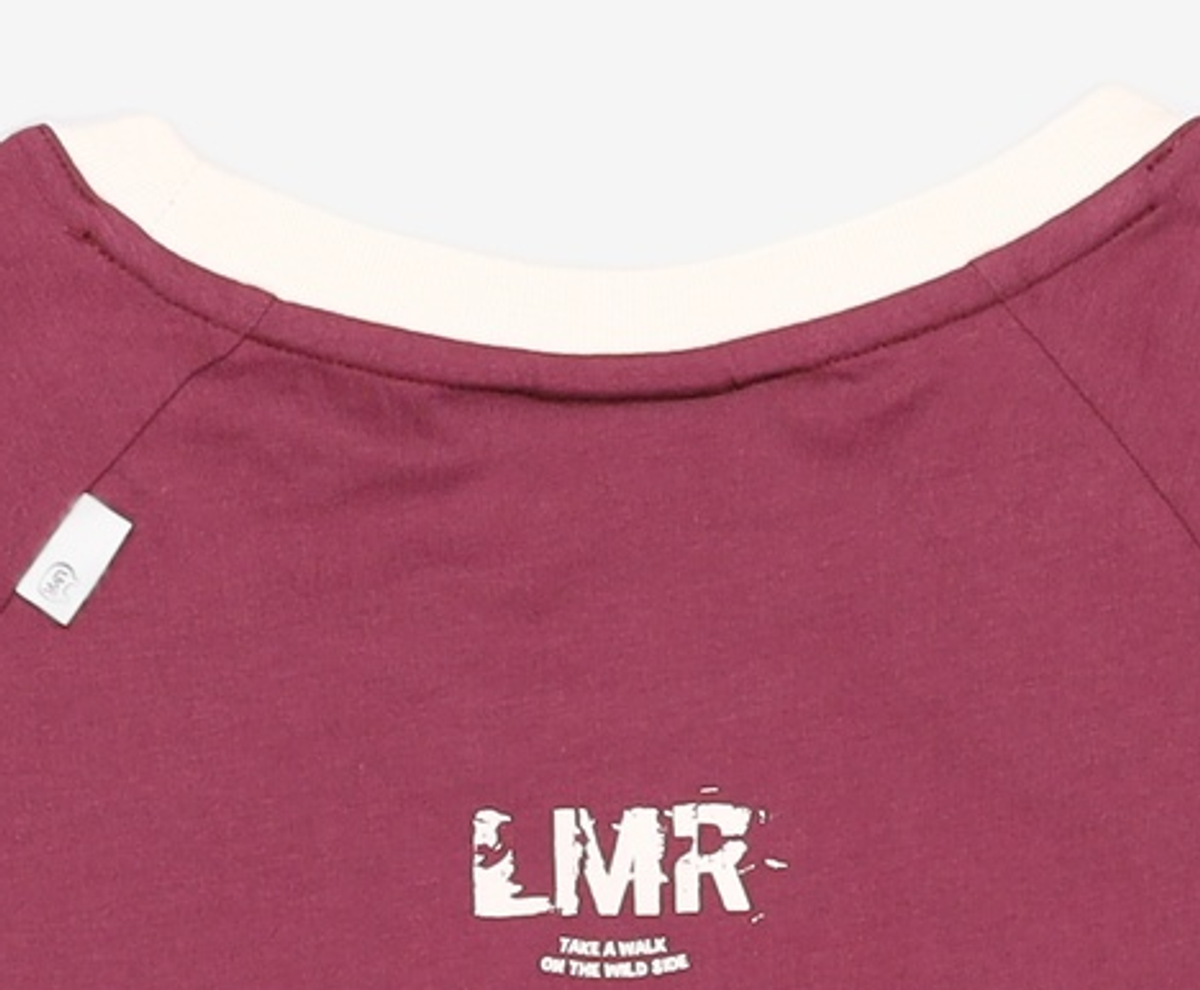 엘엠알(LMR) 넘버 레터링 크롭 링거 티셔츠 PLUMBERRY FREE