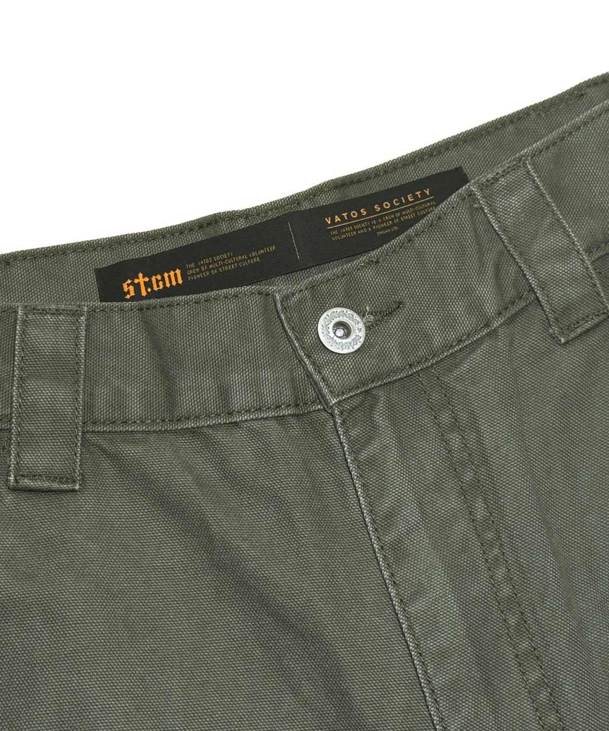 스티그마(STIGMA) WASHED CANVAS CARPENTER BERMUDA PANTS KHAKI