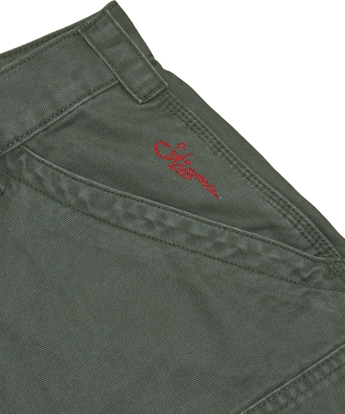 스티그마(STIGMA) WASHED CANVAS CARPENTER BERMUDA PANTS KHAKI