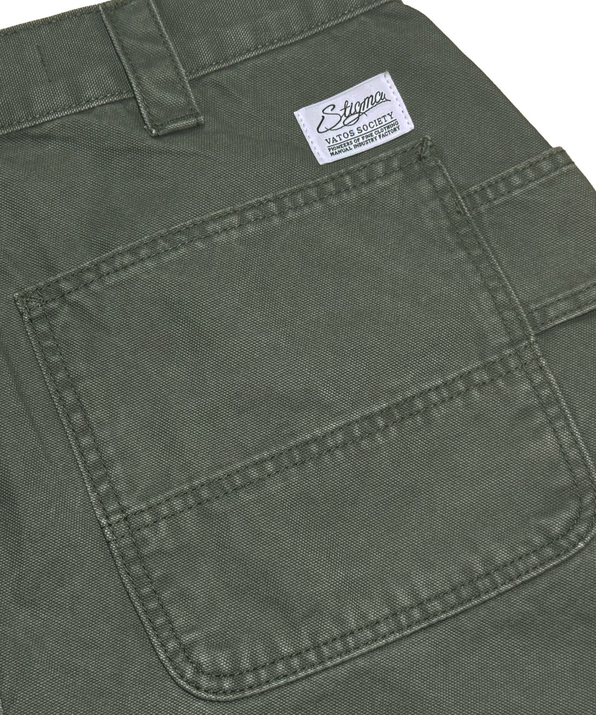 스티그마(STIGMA) WASHED CANVAS CARPENTER BERMUDA PANTS KHAKI