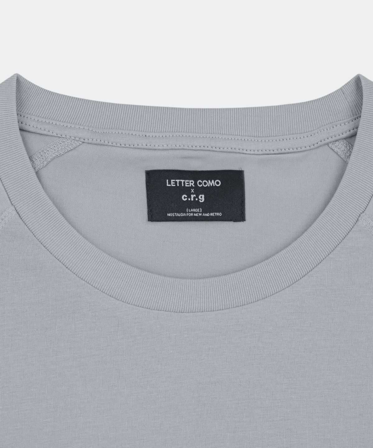 레테르코모(LETTERCOMO) 소프트 쉘 오라 슬리브 반팔티셔츠 미스트블루