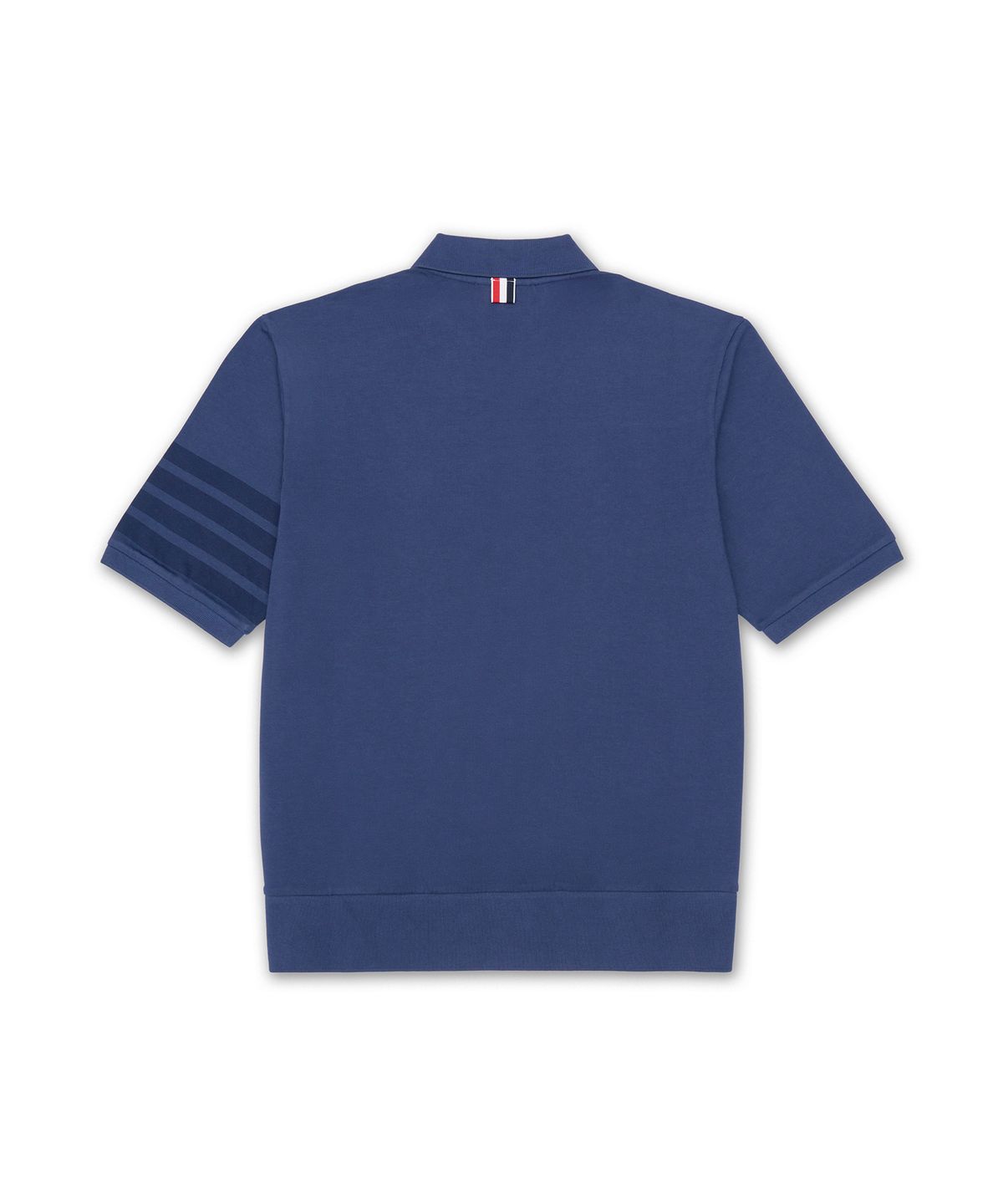 톰 브라운(THOM BROWNE) 가먼트 오버다이 저지 4-바 반소매 폴로 셔츠 - 네이비 / MJP236AJ0253415