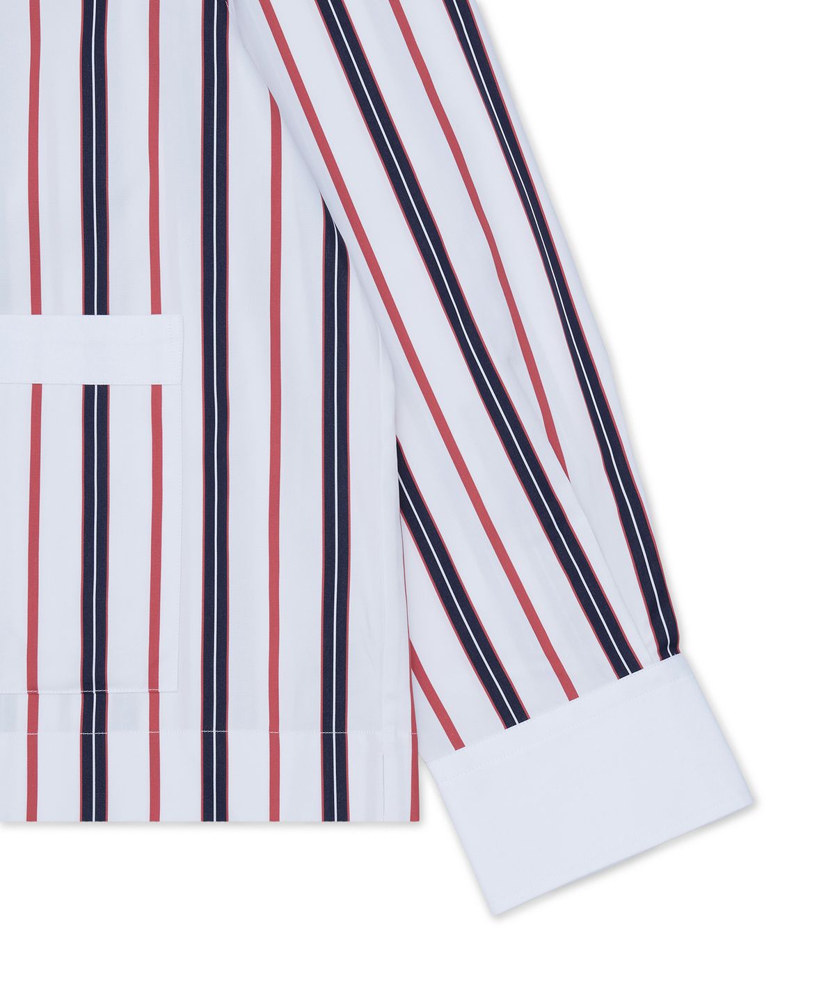 톰 브라운(THOM BROWNE) 바리에이티드 렙 스트라이프 포플린 콤보 롱슬리브 가디건 - 믹스 / MWL436CF1152960