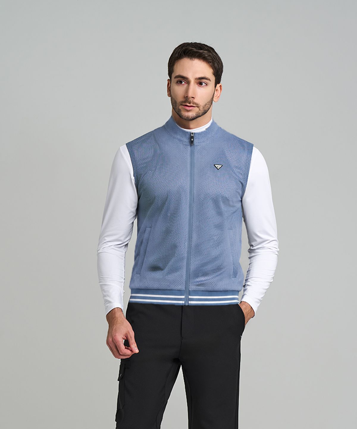 다운블로우(DOWNBLOW) [2PACK] 남여 스포츠 메쉬 기능성 쿨링 풀집업 베스트 DB6522set