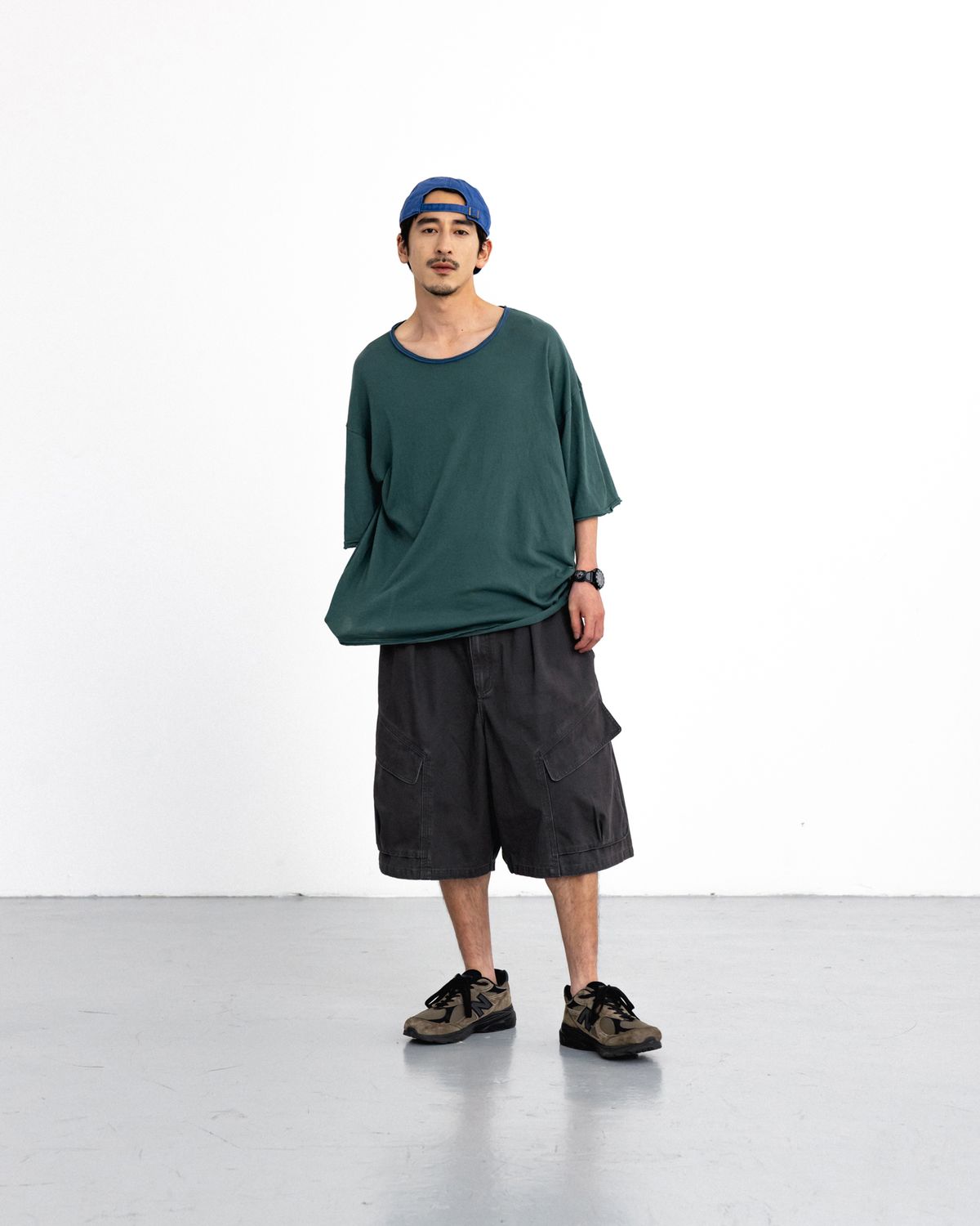 앵글런(ANGLAN) Soft Cut-Off Tee - Green