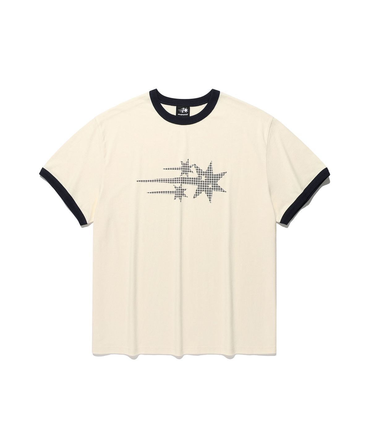 나이스고스트클럽(NICEGHOSTCLUB) CHECK 3STAR BASIC RINGER TEE_CREAM(NG2GMUT537A)