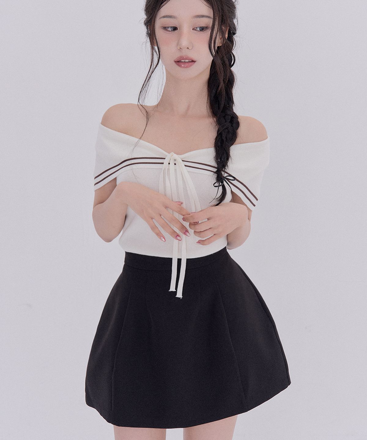 테테모치(TETEMOCHI) 감도 미니 스커트(Black)
