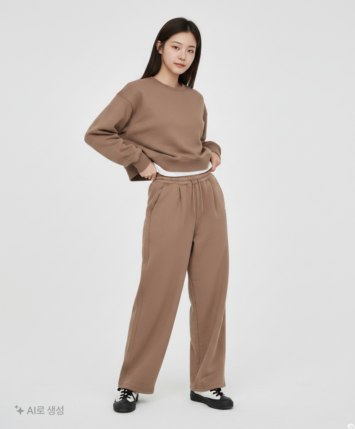 예일(YALE) 스몰아치 원 턱 스웨트 팬츠_더스티 브라운 L
