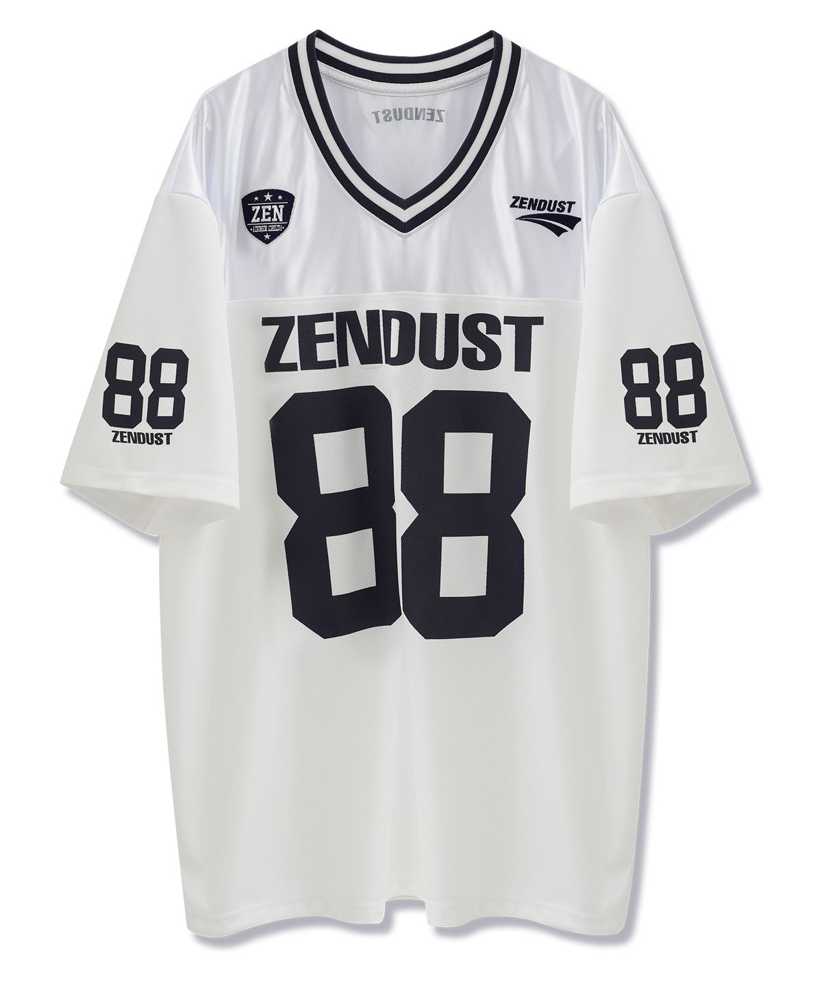 젠더스트(ZENDUST) Chrome Play Football Jersey T-shirt WHITE