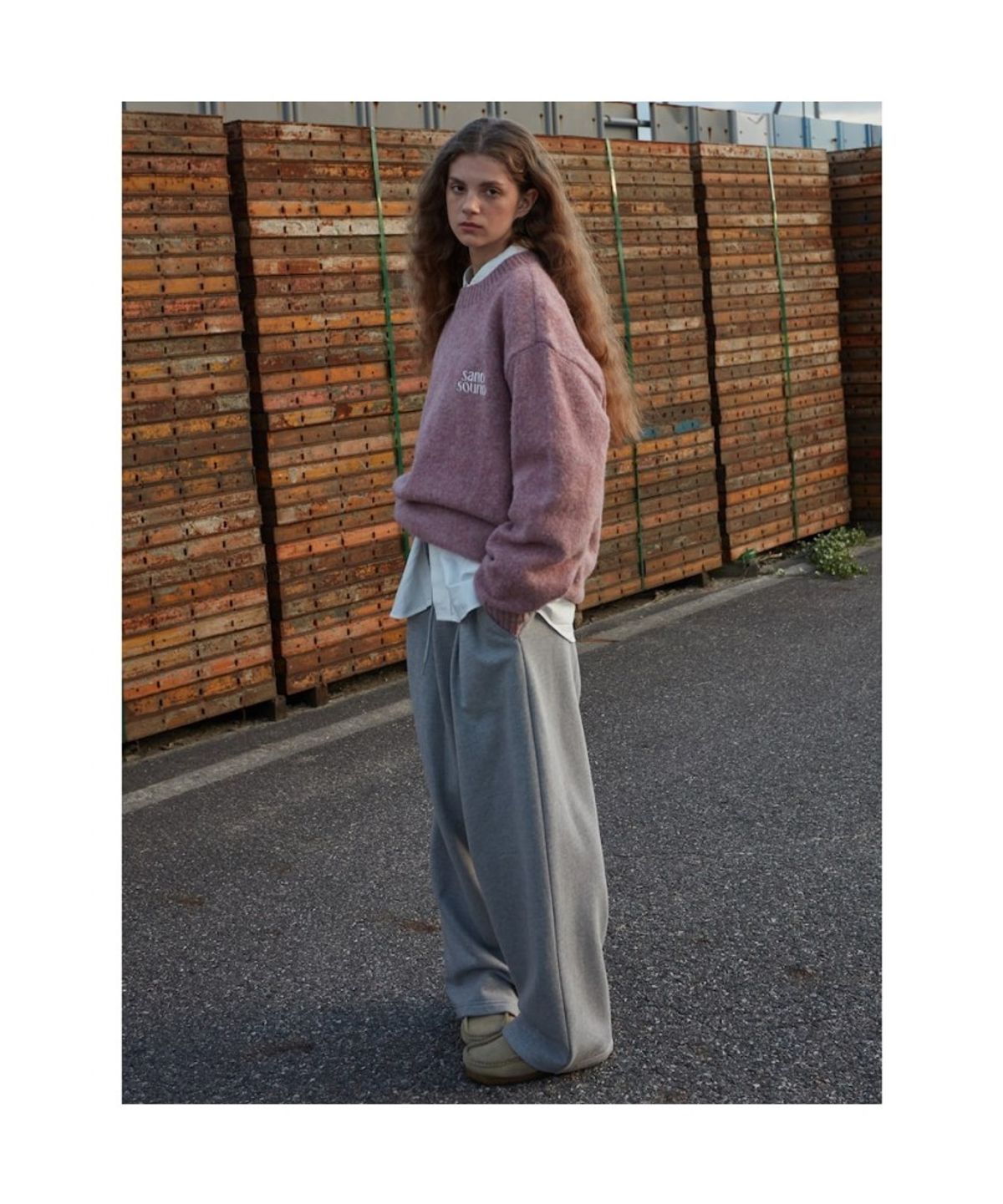 샌드 사운드(SAND SOUND) (UNISEX) Wide Training Pants  Grey