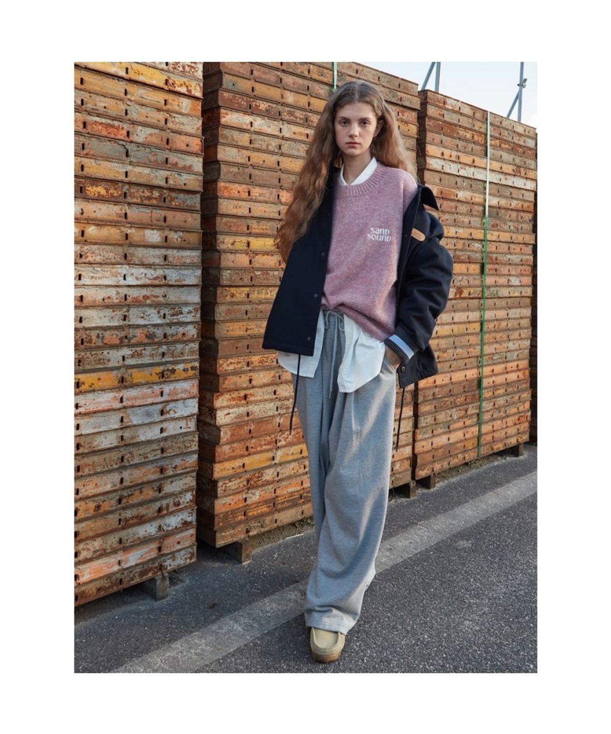 샌드 사운드(SAND SOUND) (UNISEX) Wide Training Pants  Grey