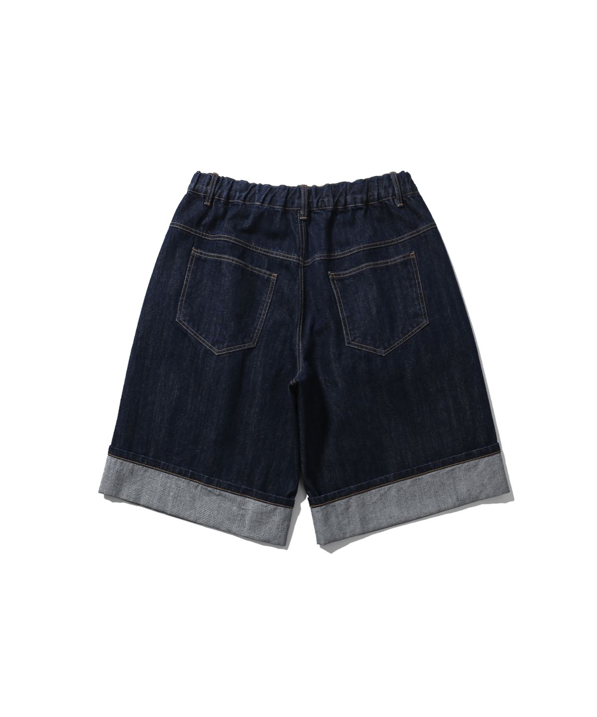 앵글런(ANGLAN) Turn-up Selvedge Denim Half Pants - Indigo