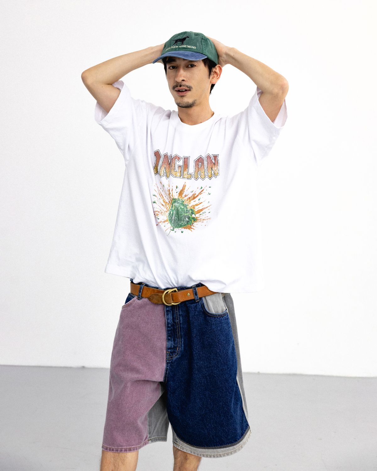 앵글런(ANGLAN) Vintage Blast Graphic Tee - White