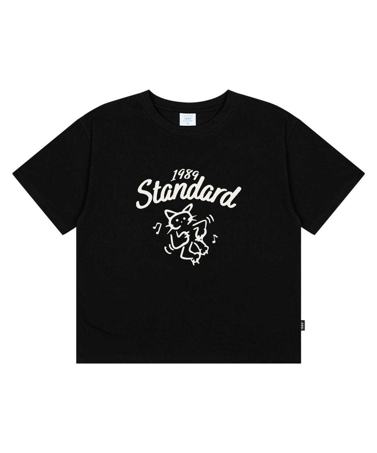 1989스탠다드(1989STANDARD) HAPPY CAT 쿨코튼 크롭 반소매 (SCTSTD-0267)