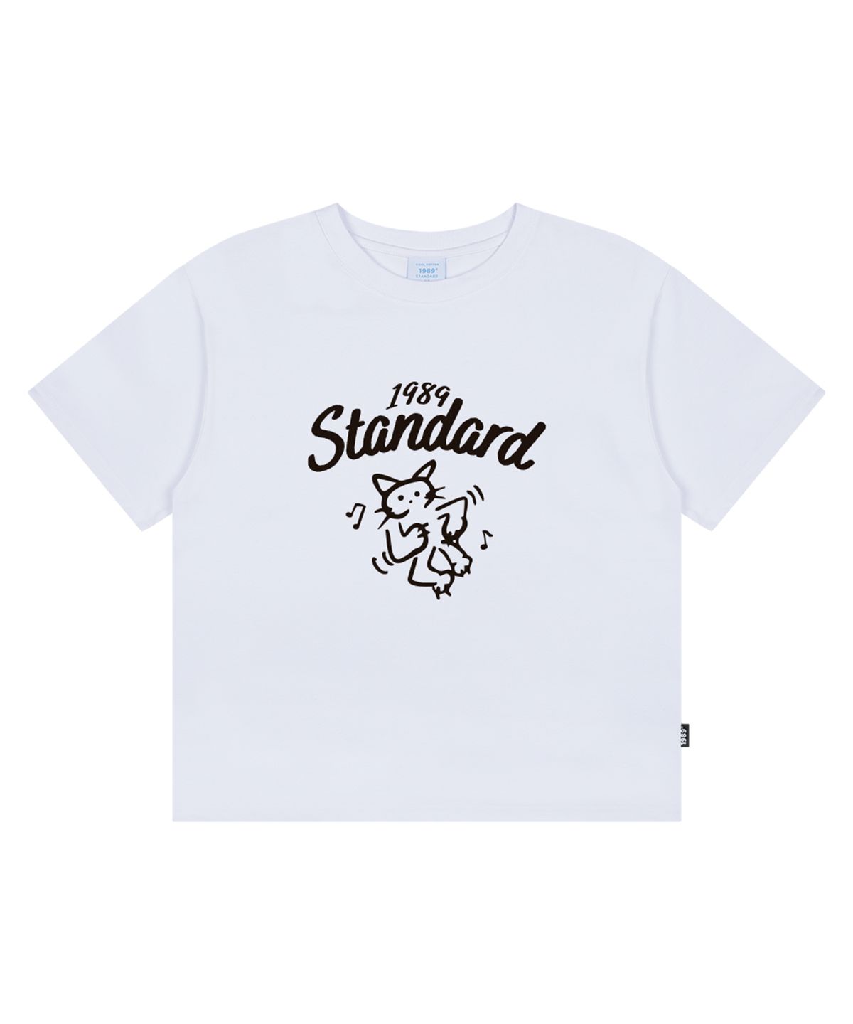 1989스탠다드(1989STANDARD) HAPPY CAT 쿨코튼 크롭 반소매 (SCTSTD-0267)
