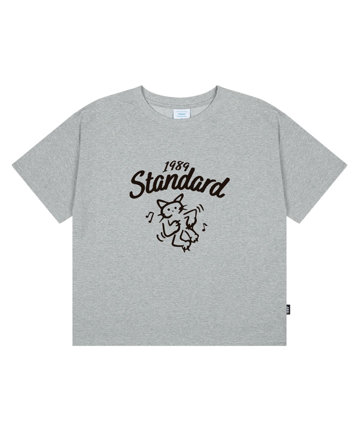 1989스탠다드(1989STANDARD) HAPPY CAT 쿨코튼 크롭 반소매 (SCTSTD-0267)