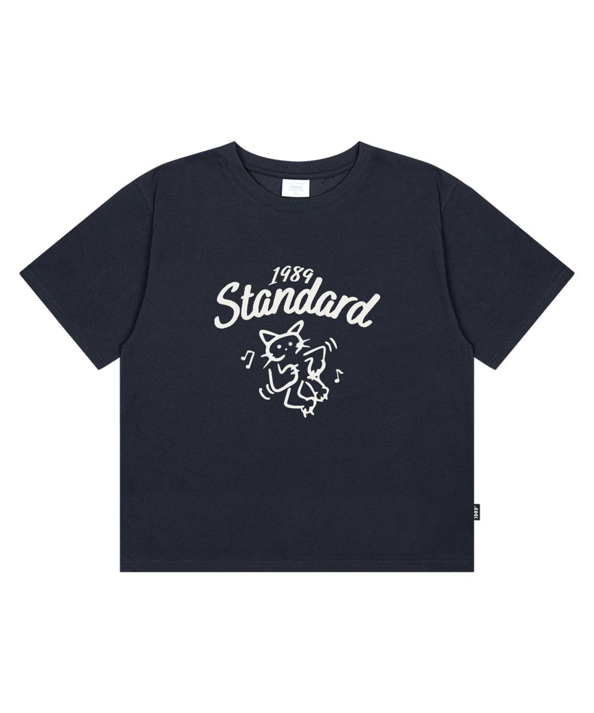 1989스탠다드(1989STANDARD) HAPPY CAT 쿨코튼 크롭 반소매 (SCTSTD-0267)
