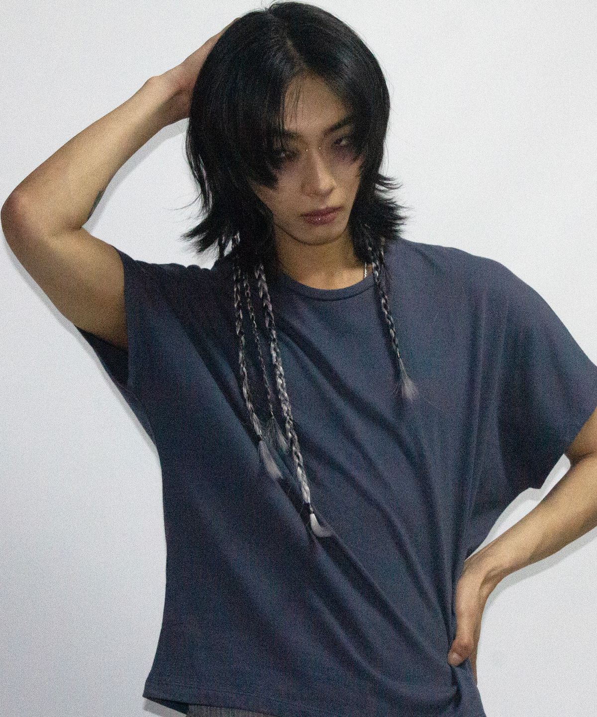 드마크(DEMARC) M Standard Fit Solid French T-Shirt Navy