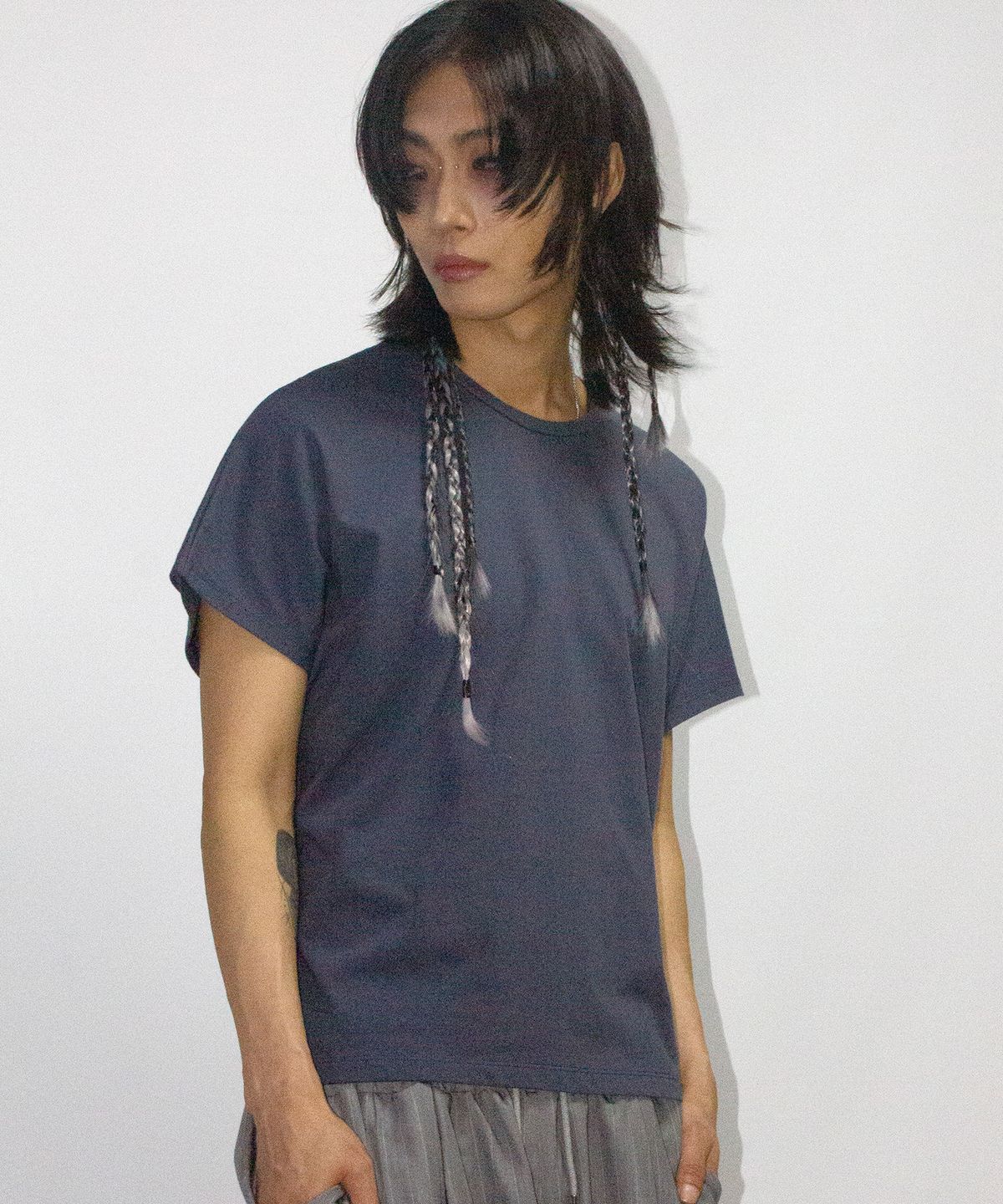 드마크(DEMARC) M Standard Fit Solid French T-Shirt Navy