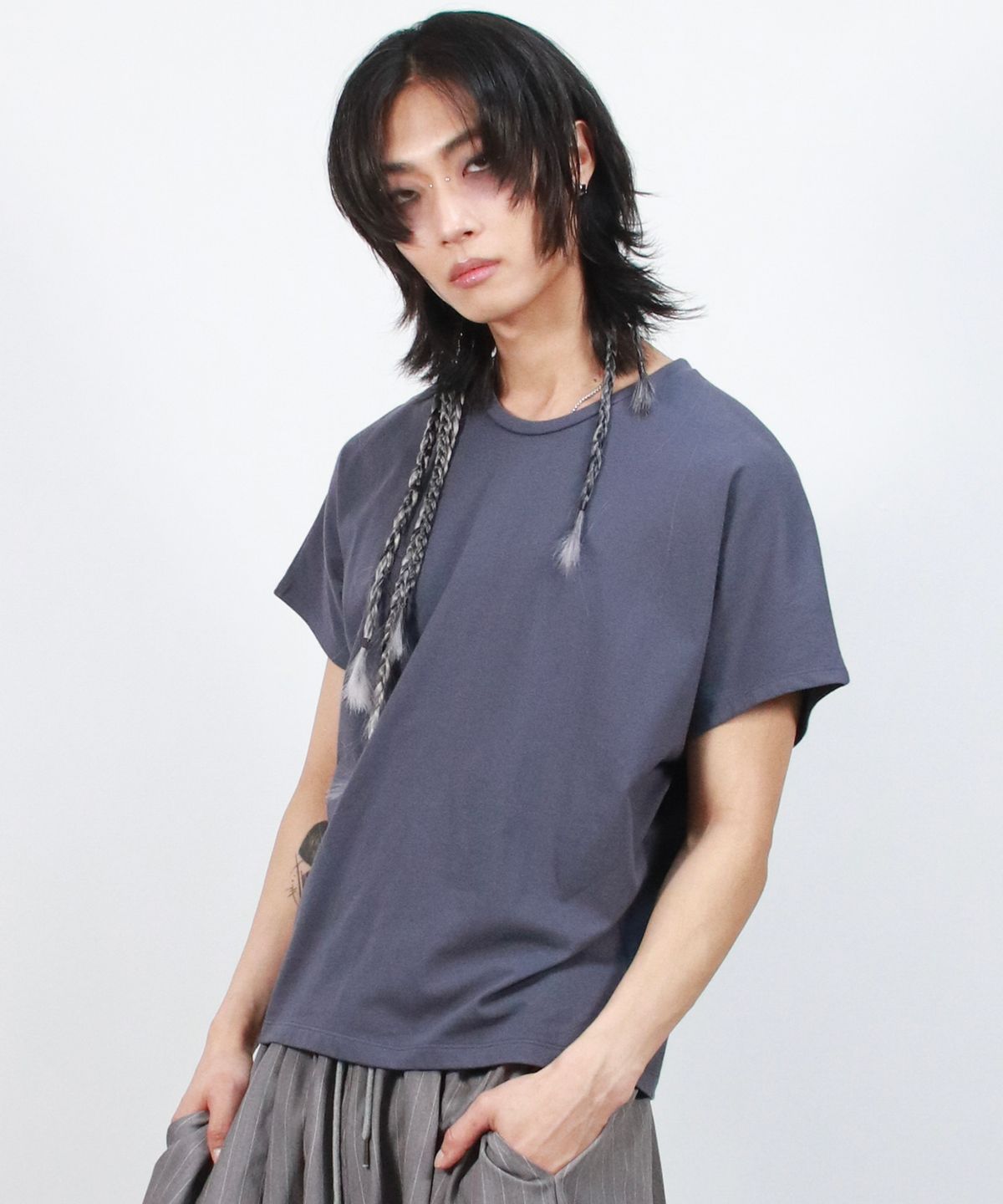 드마크(DEMARC) M Standard Fit Solid French T-Shirt Navy
