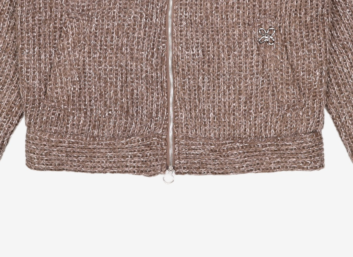 마틴플랜(MARTIN PLAN) Singling Mix Zip Trucker - BROWN L