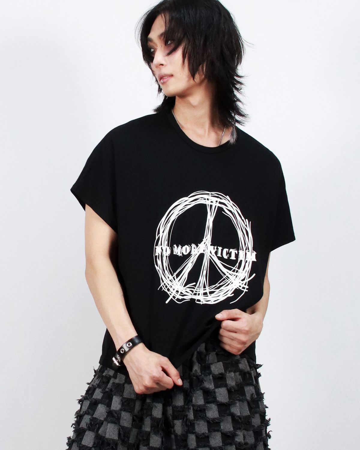 드마크(DEMARC) M piece graphic standard fit French short-sleeved Black