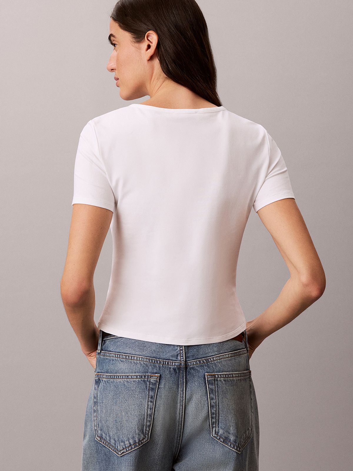 캘빈클라인 진(CALVIN KLEIN JEANS) 여성 코튼 스트레치 센슈얼 티 A47G403G YAF