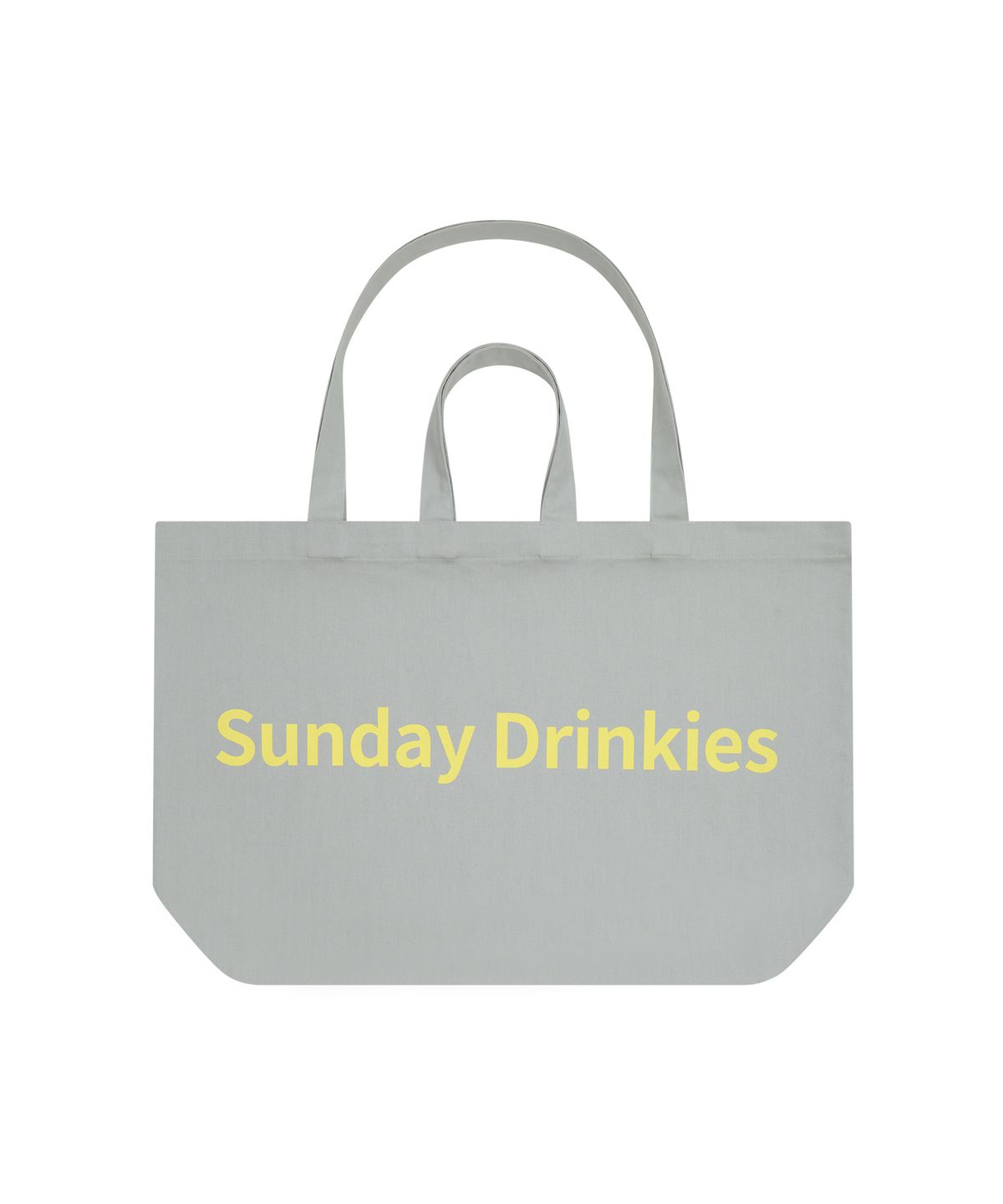 드렁크텍스트(DRUNKTXT) Sunday Drinkies 2Way Eco Bag [Melage Gray/Lemon]