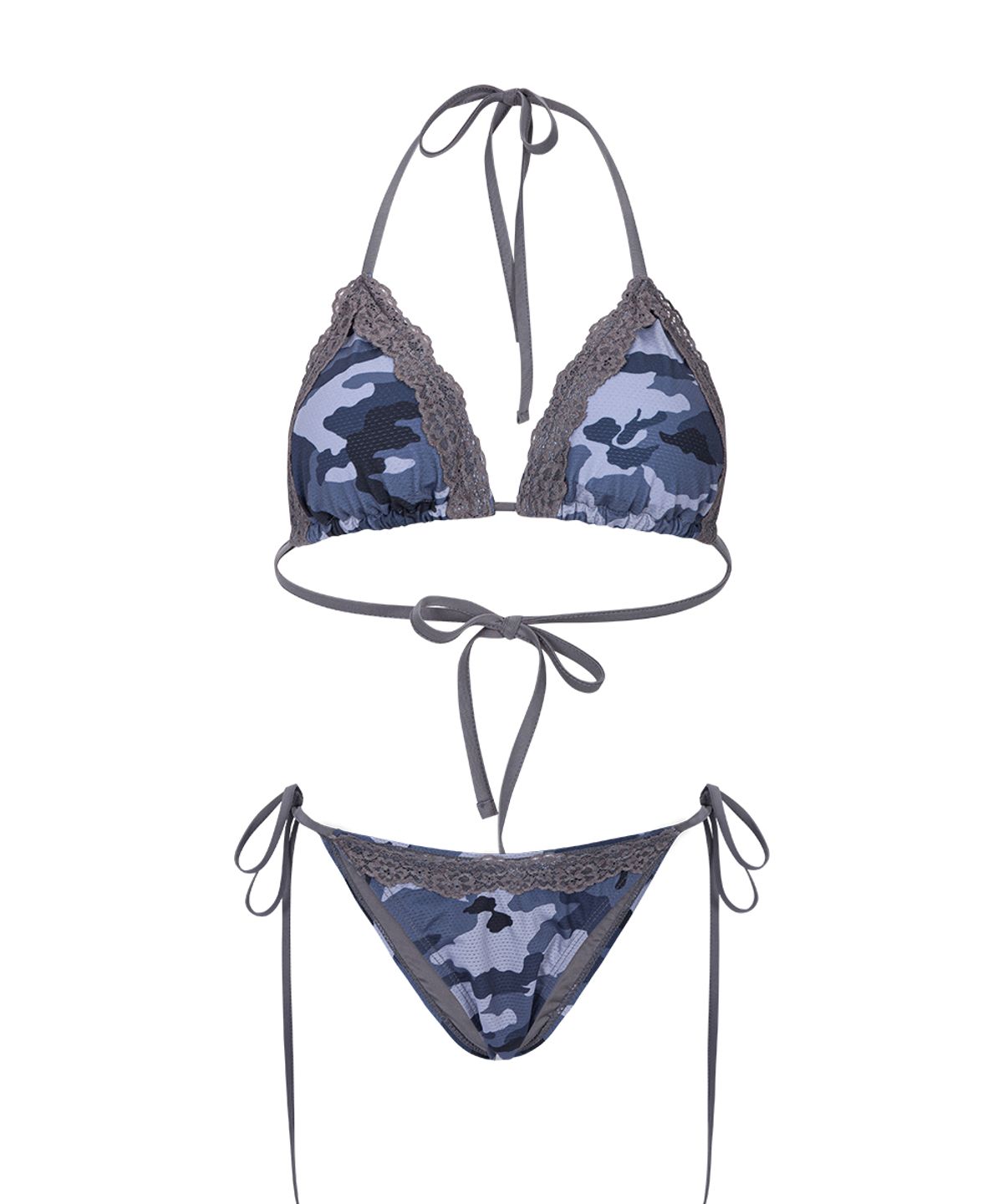 플리즈노팔로우(PLEASENOFOLLOW) Nia Camo Lace Bikini (Lavender Grey)