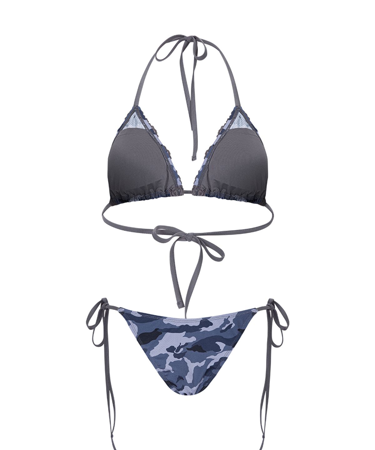플리즈노팔로우(PLEASENOFOLLOW) Nia Camo Lace Bikini (Lavender Grey)