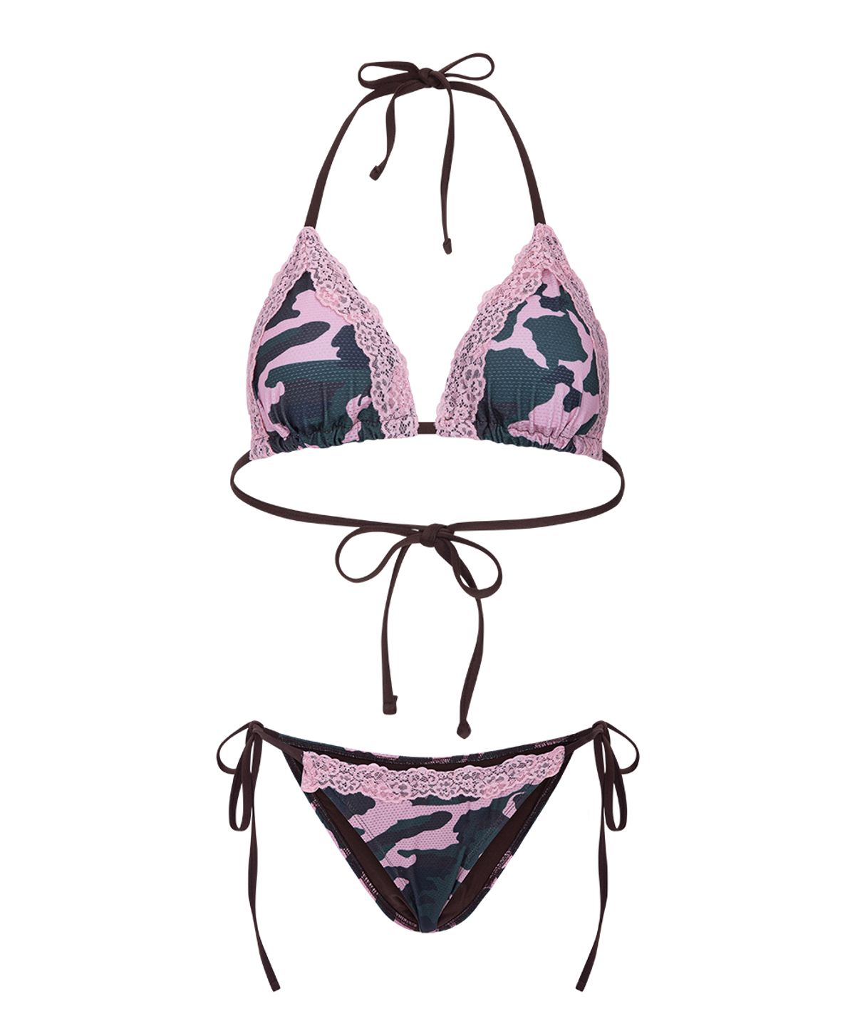 플리즈노팔로우(PLEASENOFOLLOW) Nia Camo Lace Bikini (Pink)