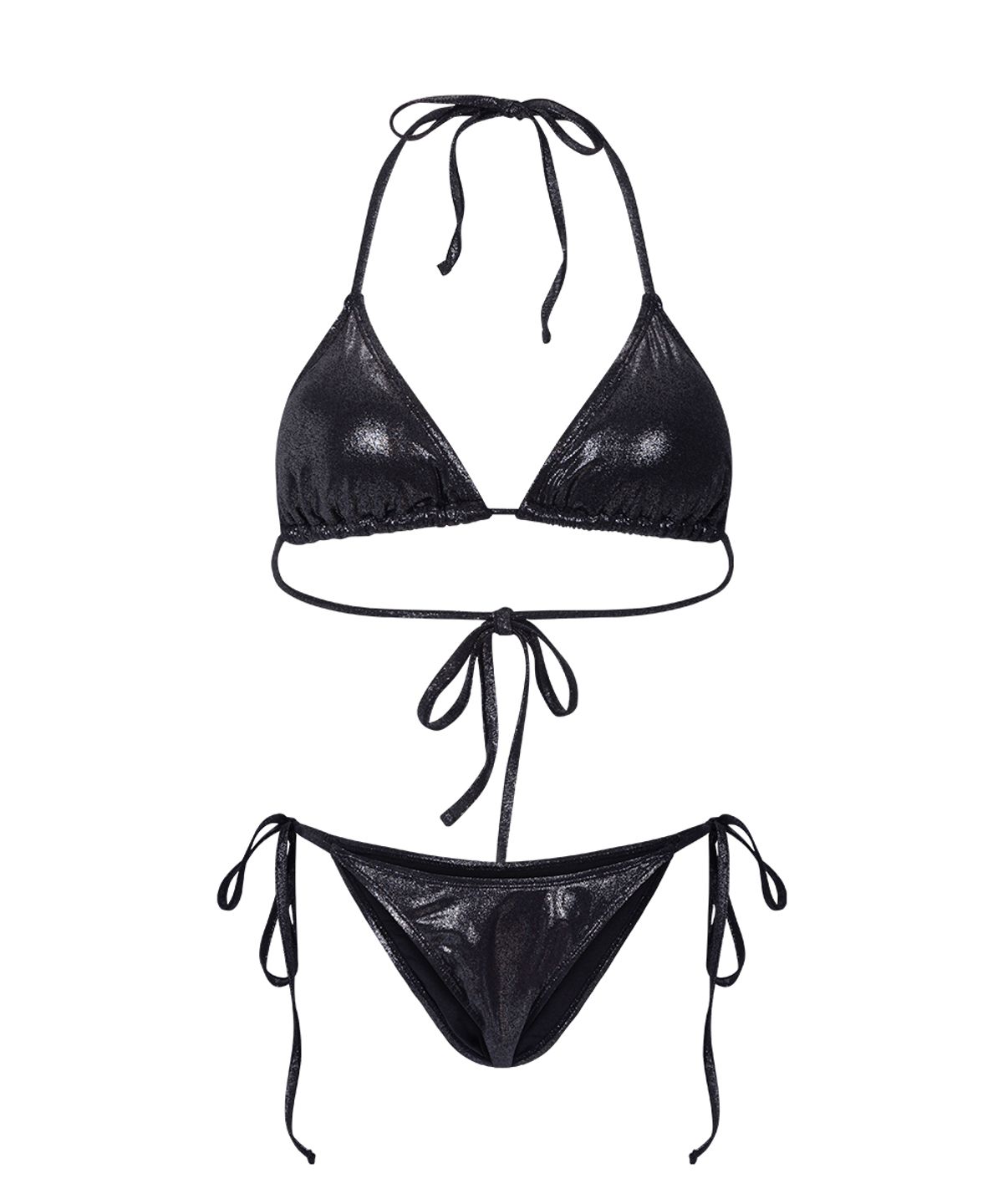 플리즈노팔로우(PLEASENOFOLLOW) Belly Glossy Bikini (Black)