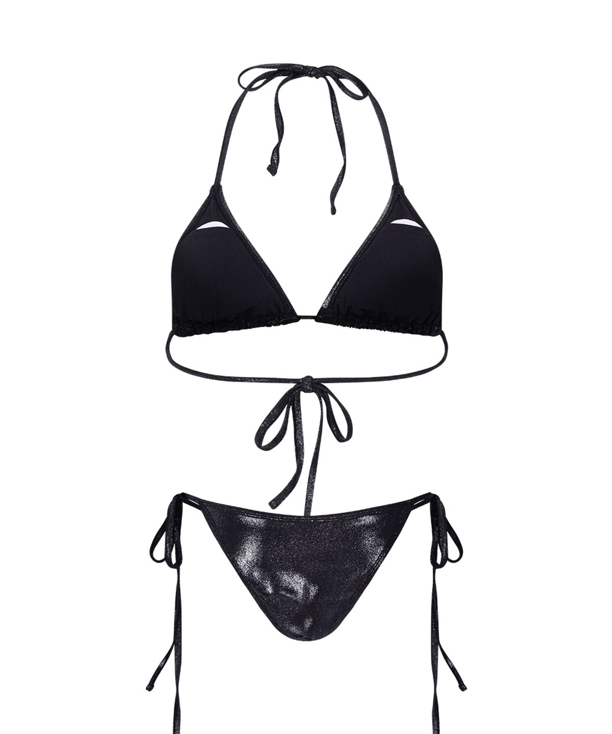 플리즈노팔로우(PLEASENOFOLLOW) Belly Glossy Bikini (Black)