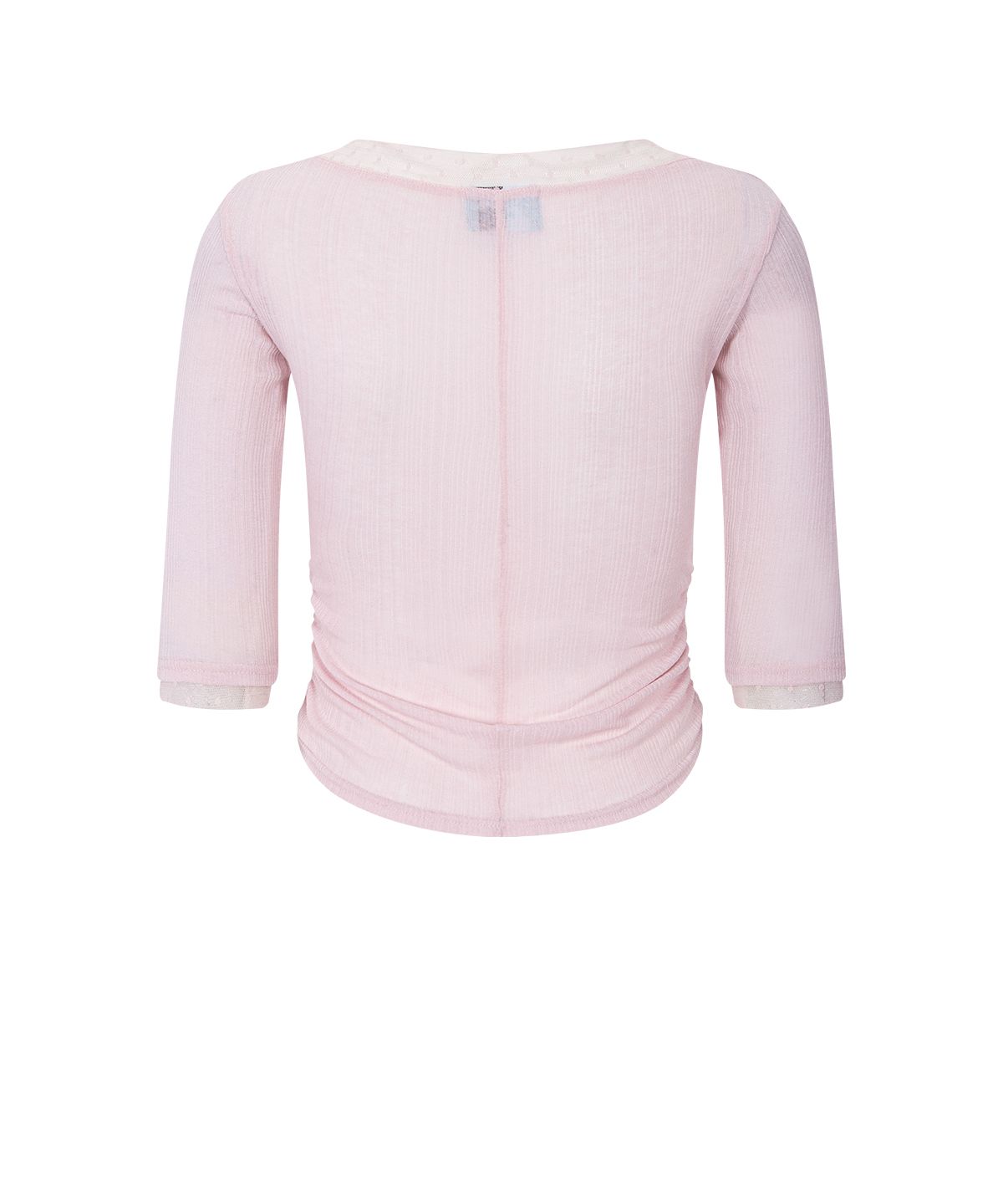 플리즈노팔로우(PLEASENOFOLLOW) Suri Lace Button Long Sleeve Top (Baby pink)