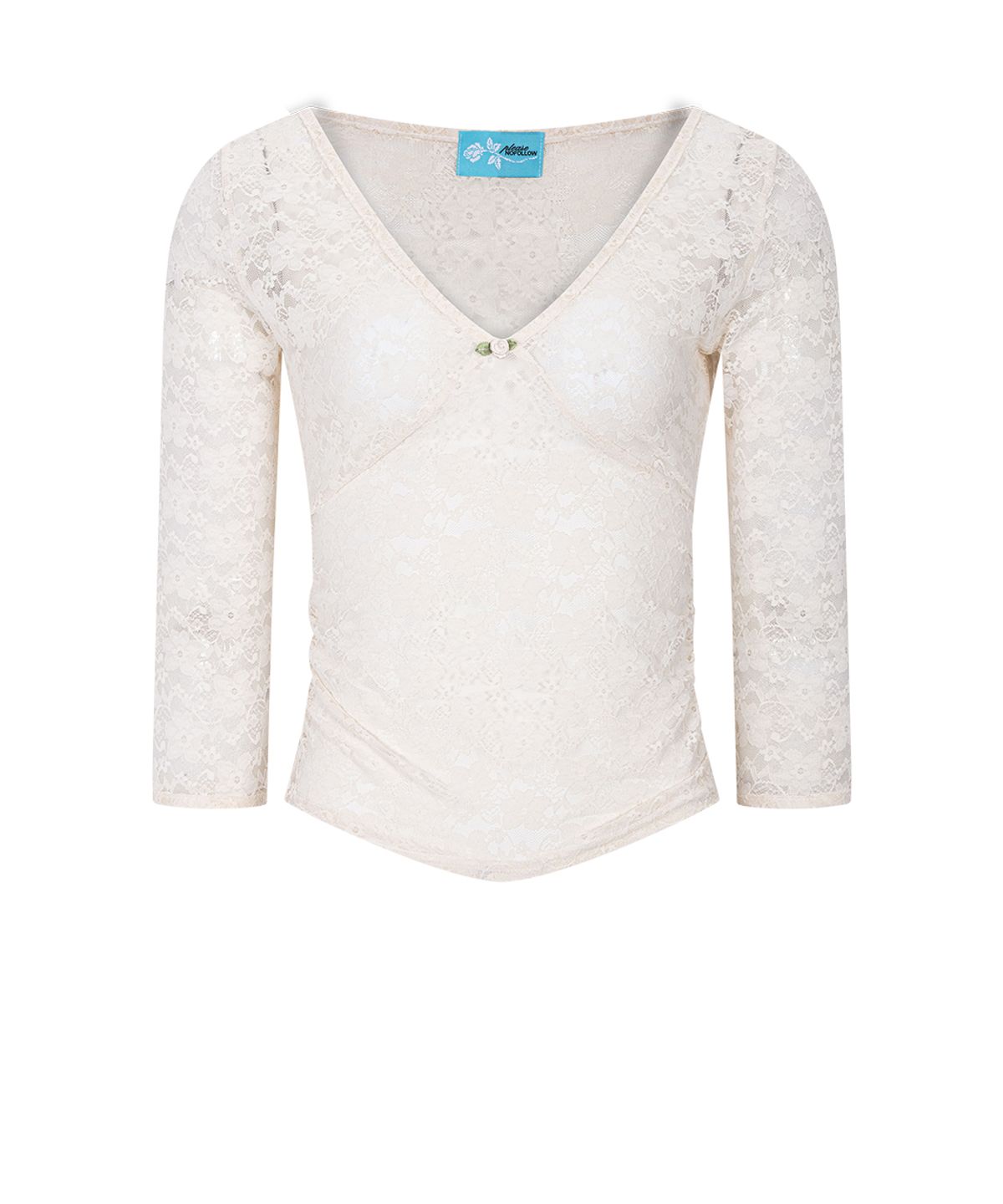 플리즈노팔로우(PLEASENOFOLLOW) Paige Long Sleeve Lace Top (Cream)