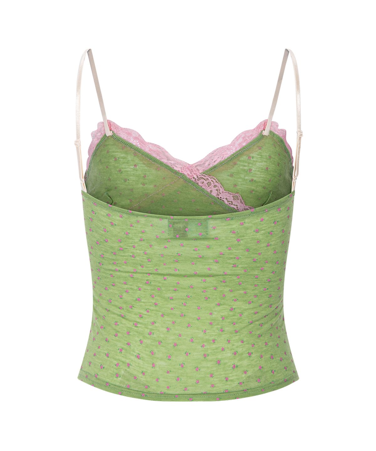 플리즈노팔로우(PLEASENOFOLLOW) Flora Lace Sleeveless Top (Green)