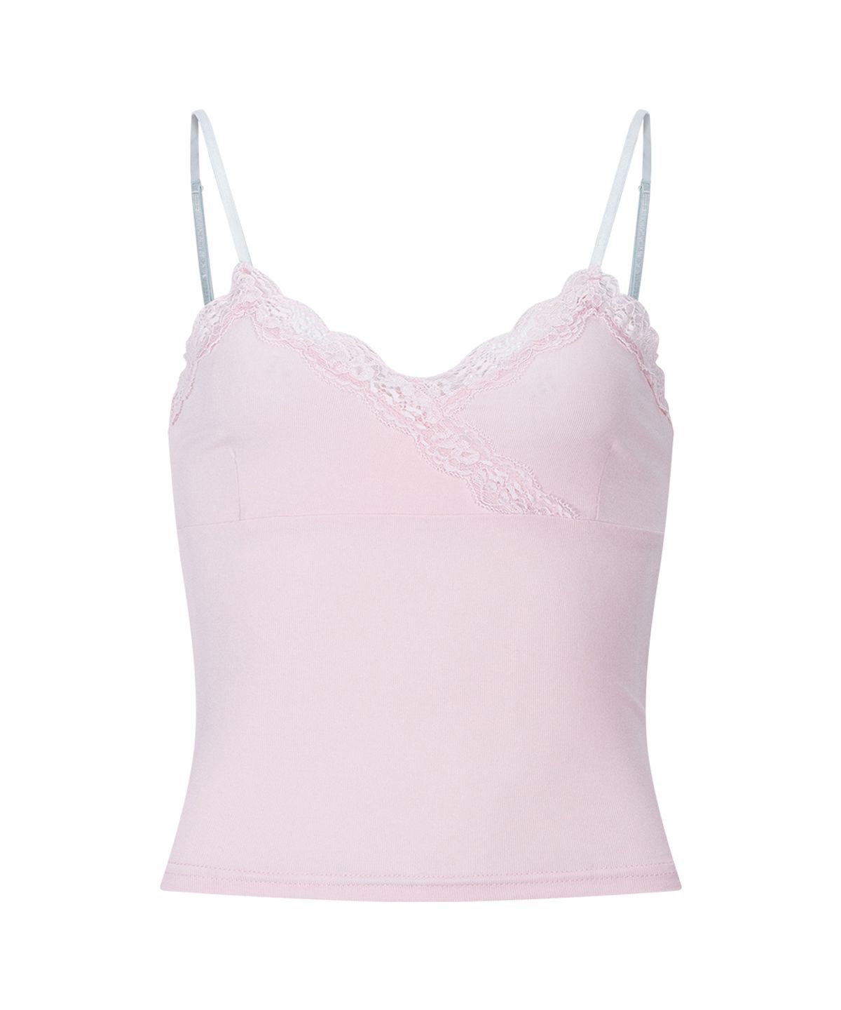 플리즈노팔로우(PLEASENOFOLLOW) Flora Lace Sleeveless Top (Baby Pink)