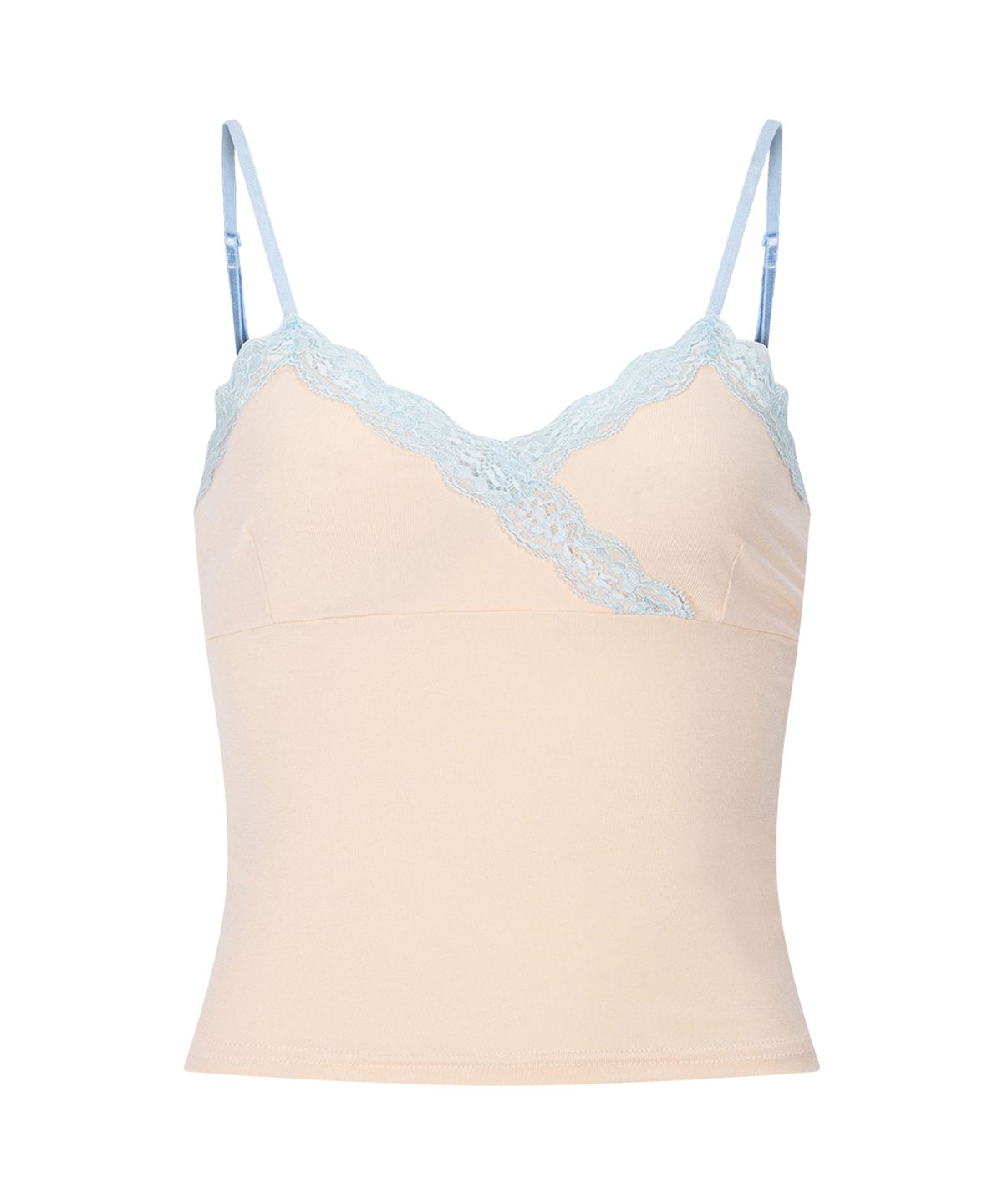 플리즈노팔로우(PLEASENOFOLLOW) Flora Lace Sleeveless Top (Peach)