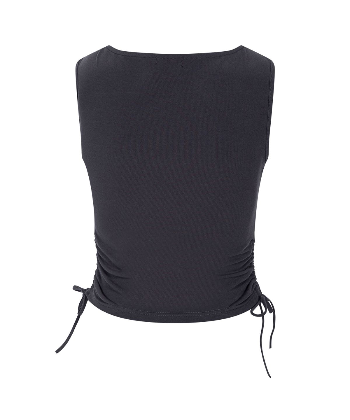플리즈노팔로우(PLEASENOFOLLOW) Mov Shirring Sleeveless Top (Charcoal)
