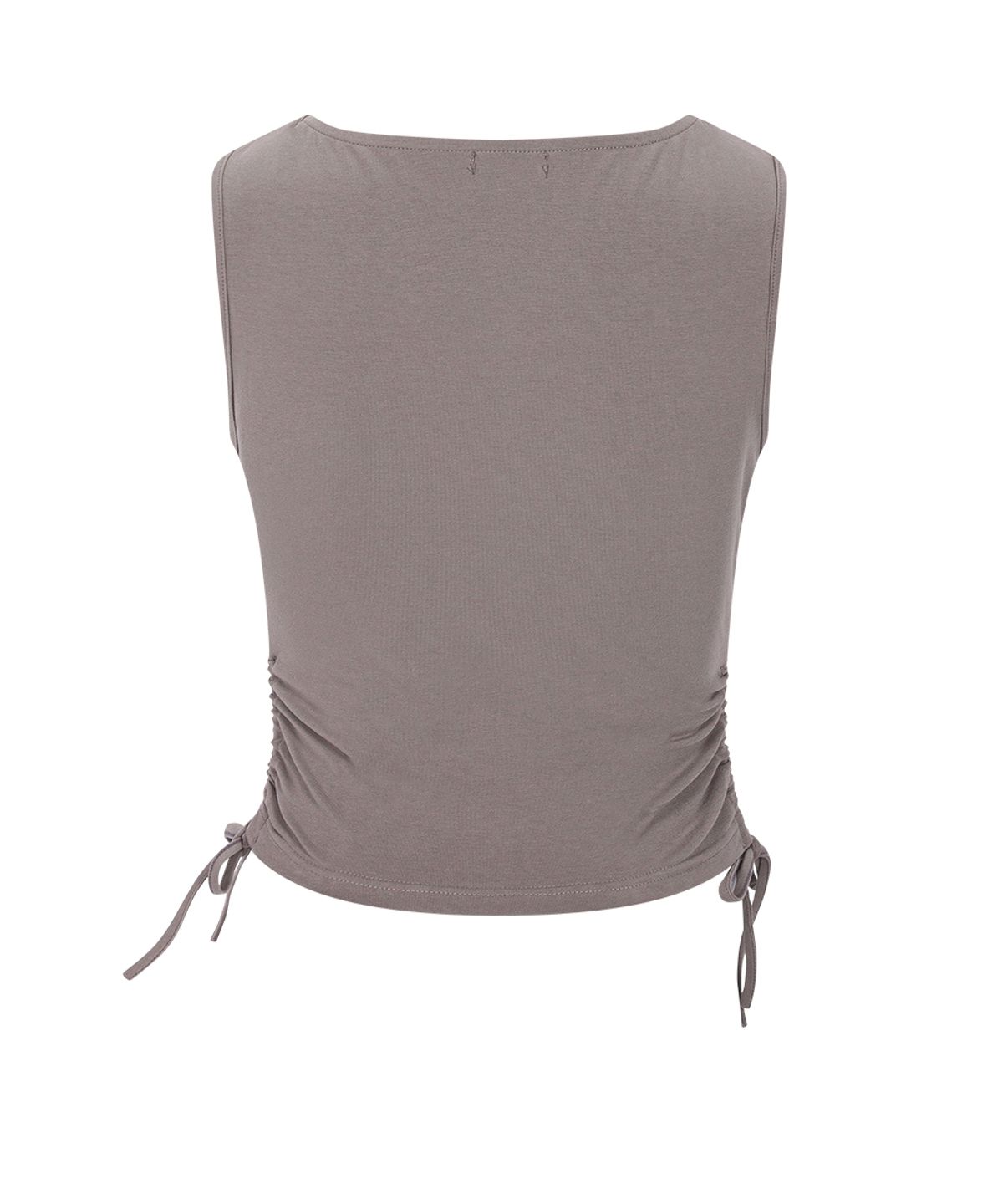 플리즈노팔로우(PLEASENOFOLLOW) Mov Shirring Sleeveless Top (Mocha)