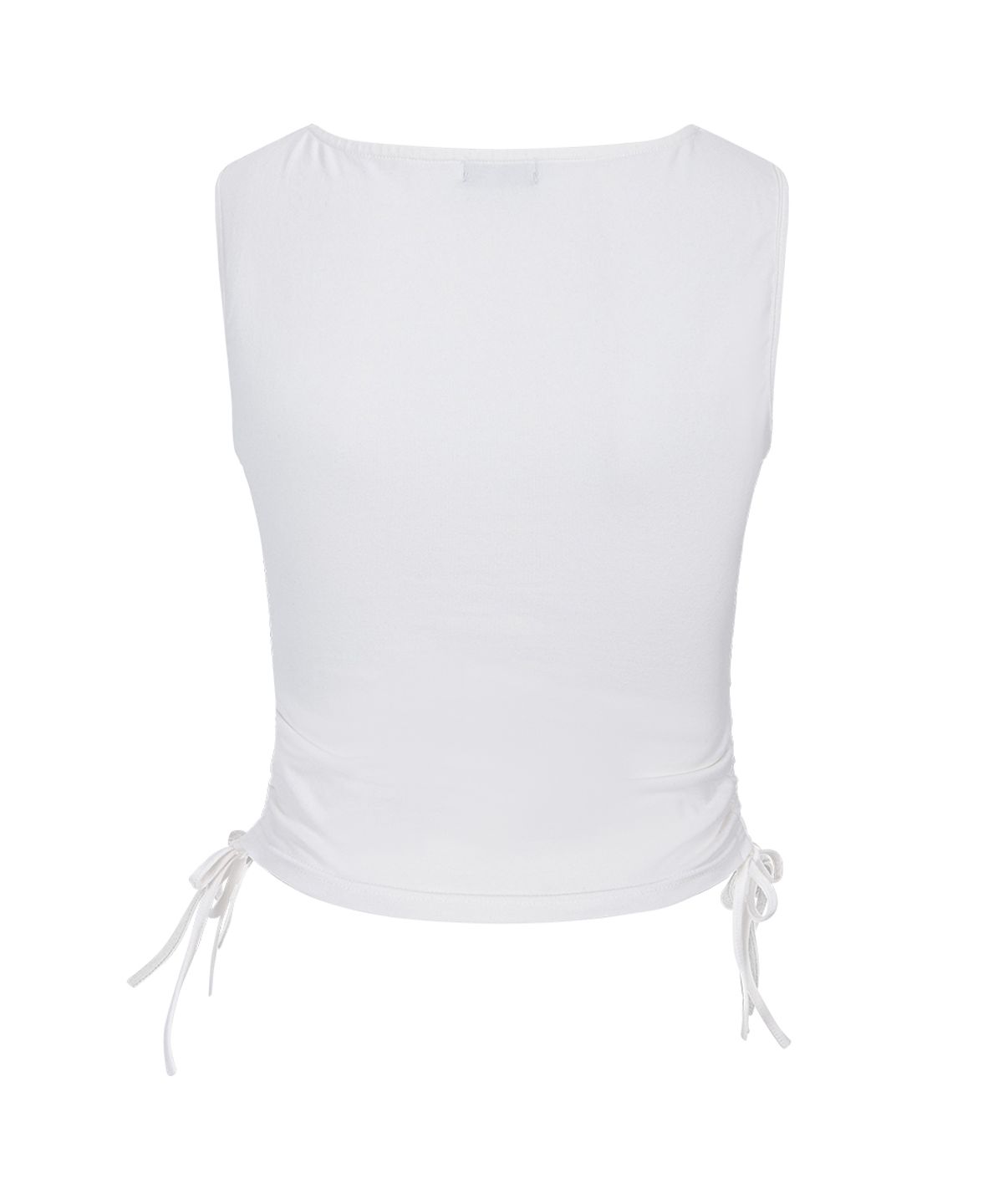 플리즈노팔로우(PLEASENOFOLLOW) Mov Shirring Sleeveless Top (White)