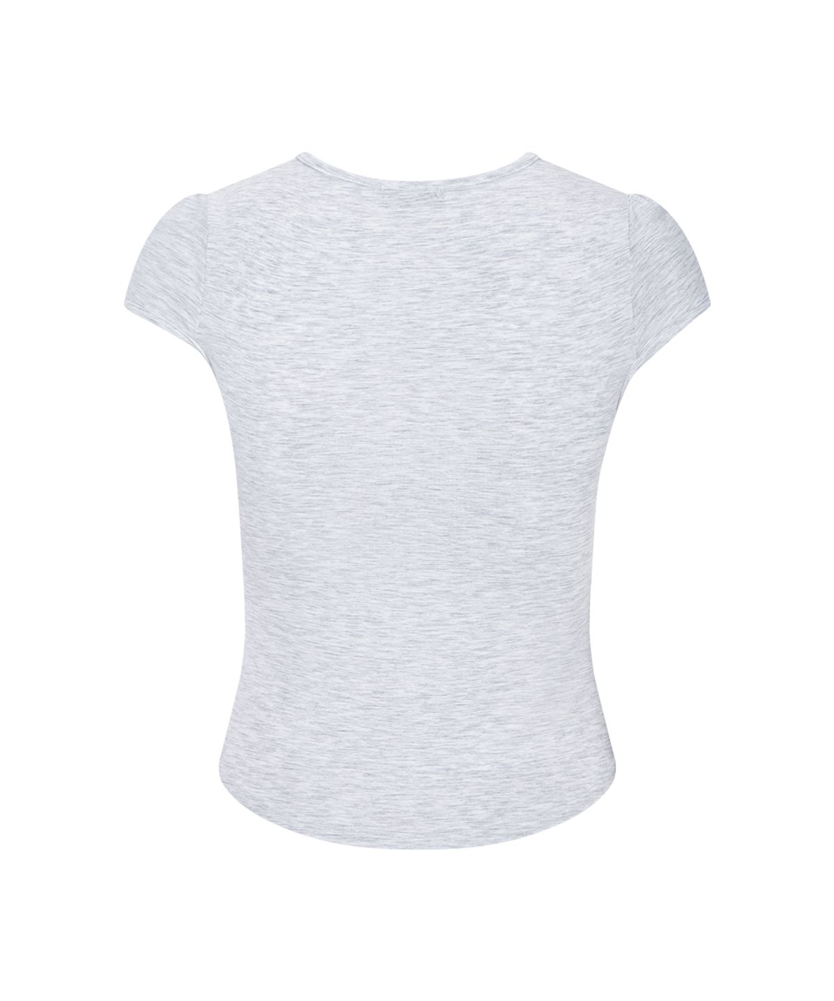 플리즈노팔로우(PLEASENOFOLLOW) Bomi Shirring Short Sleeve Top (White Melange)